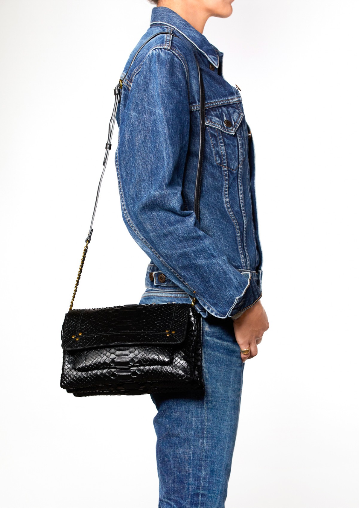 Image du produit Jérôme Dreyfuss Collection Sac Charly M Python Noir   - 6