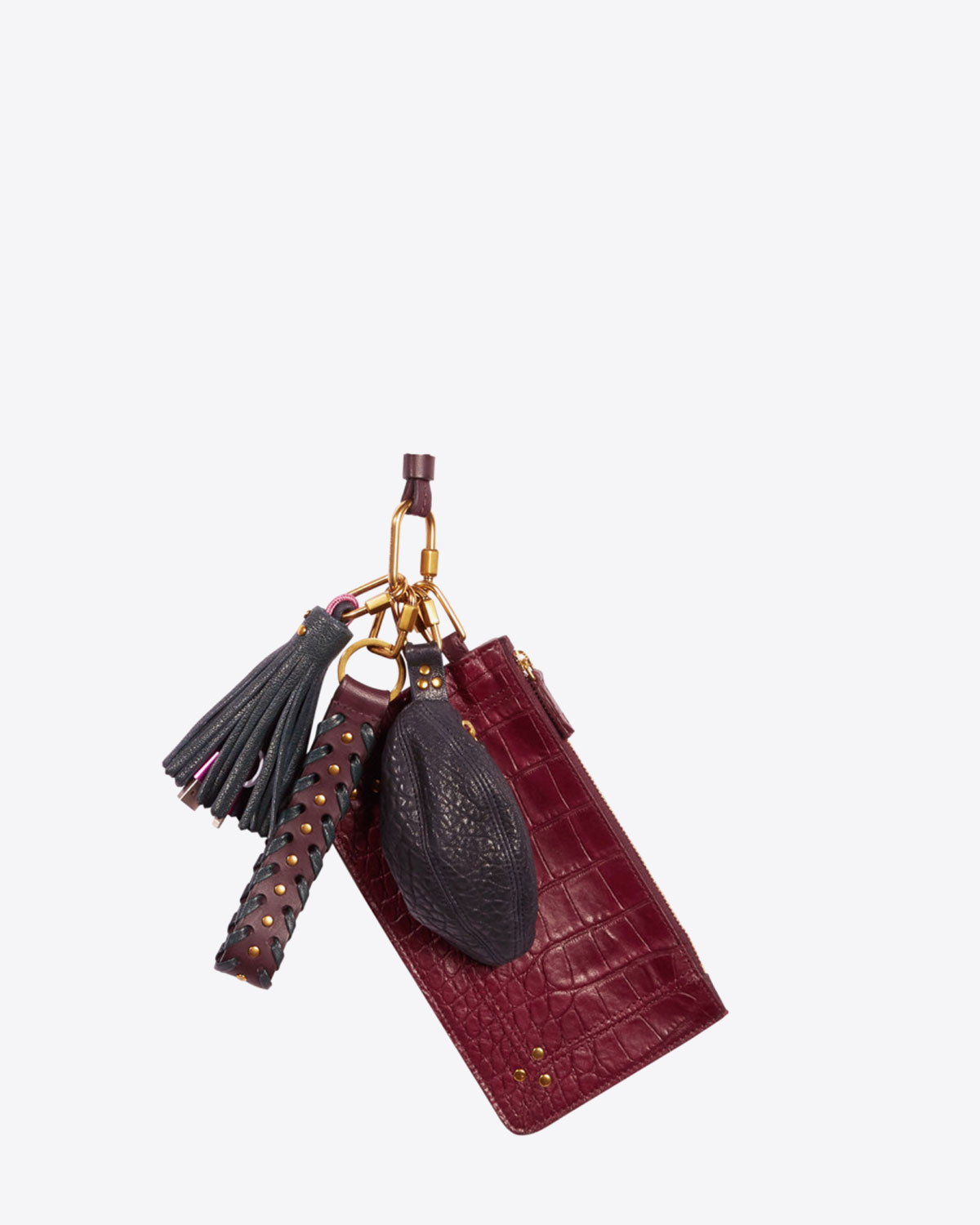 Image du produit Jérôme Dreyfuss Accessoires Collection Jitoumi Lambskin Croco Bordeaux  