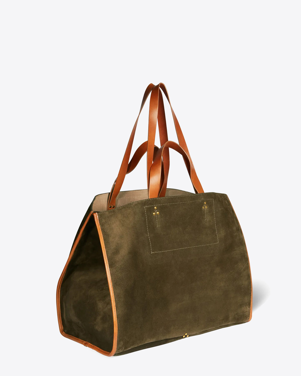 Sac cabas Léon large Split suede olive Jérôme Dreyfuss.