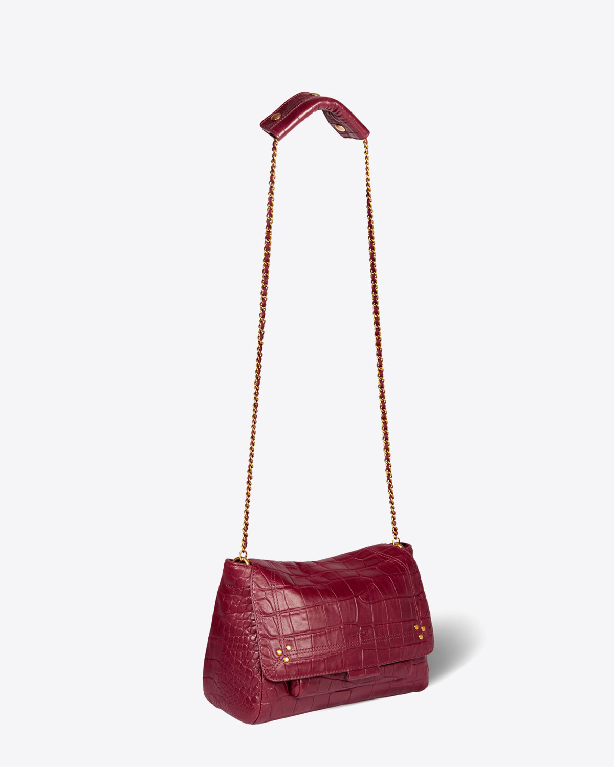 Image du produit J&eacute;r&ocirc;me Dreyfuss Collection Sac Lulu M Lambskin Croco Bordeaux  