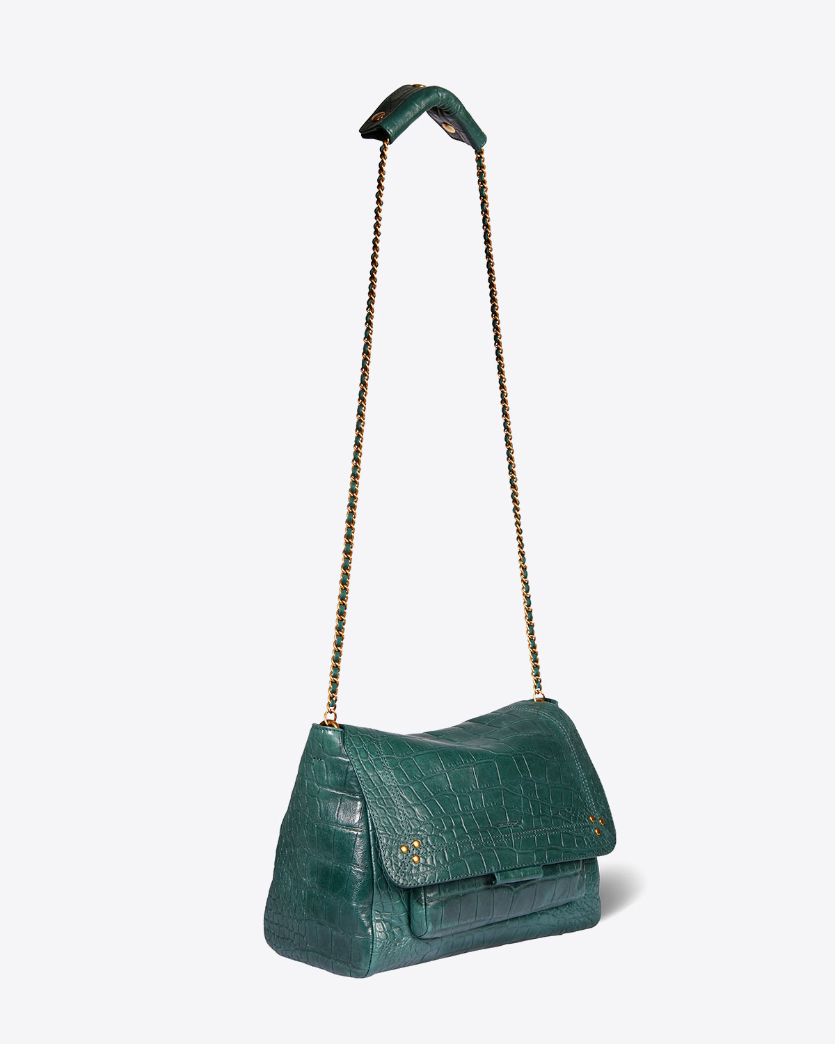 Image du produit Jérôme Dreyfuss Collection Lulu L Vachette Croco Emeraude