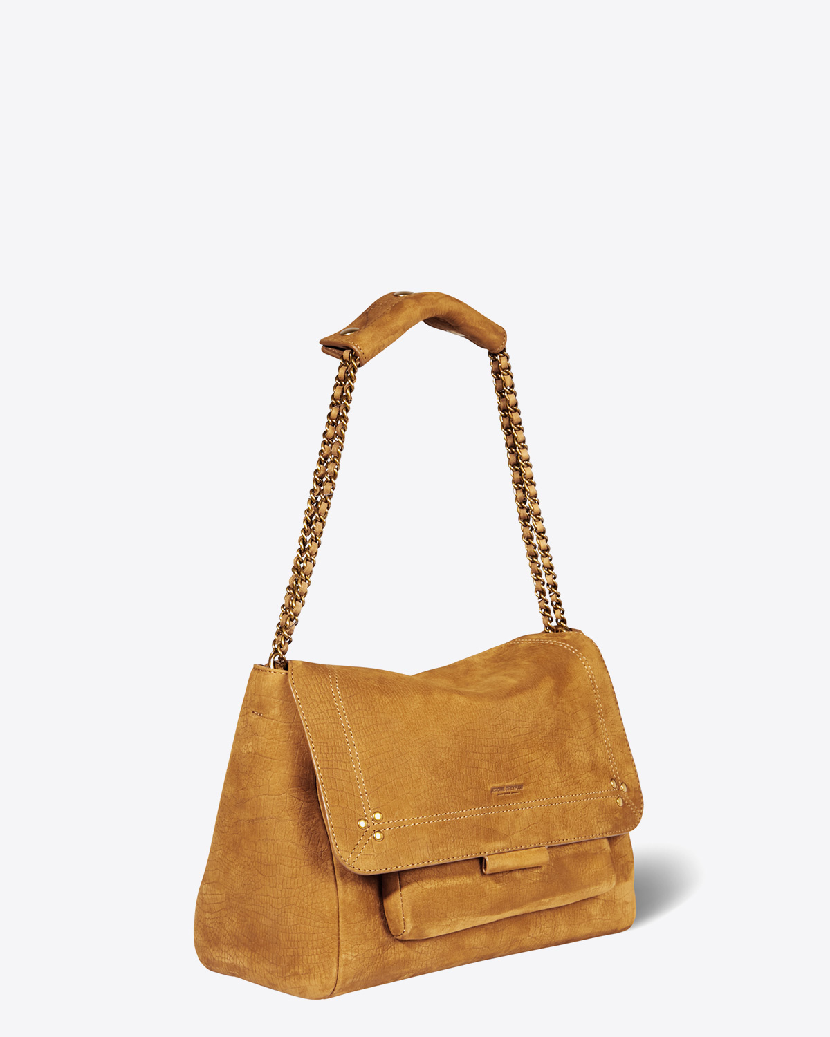 Sac Lulu L croco lion Jérôme Dreyfuss. Porté court double chaine dorée.