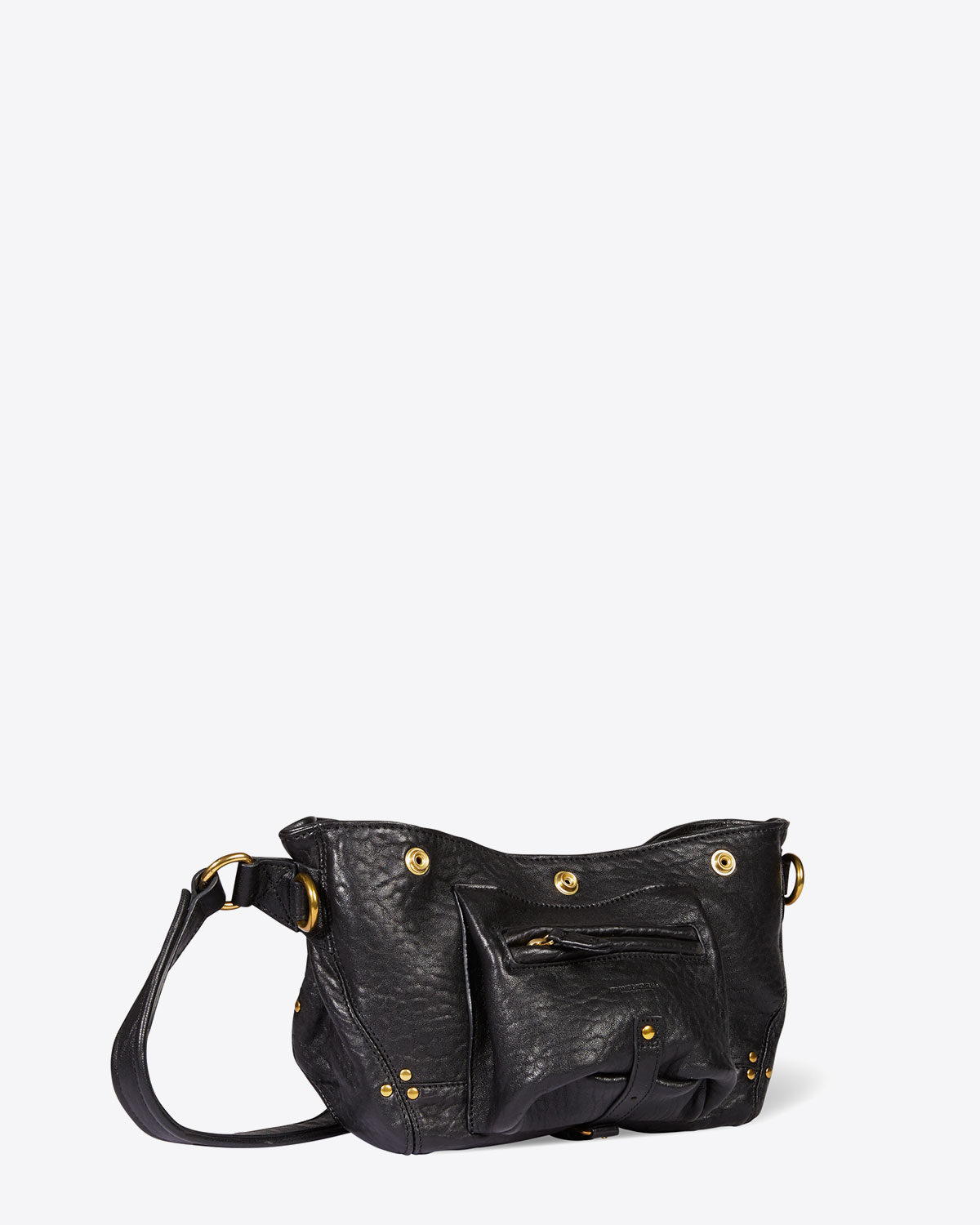 Jérôme Dreyfuss Sac Billy Banane  en cuir agneau noir 