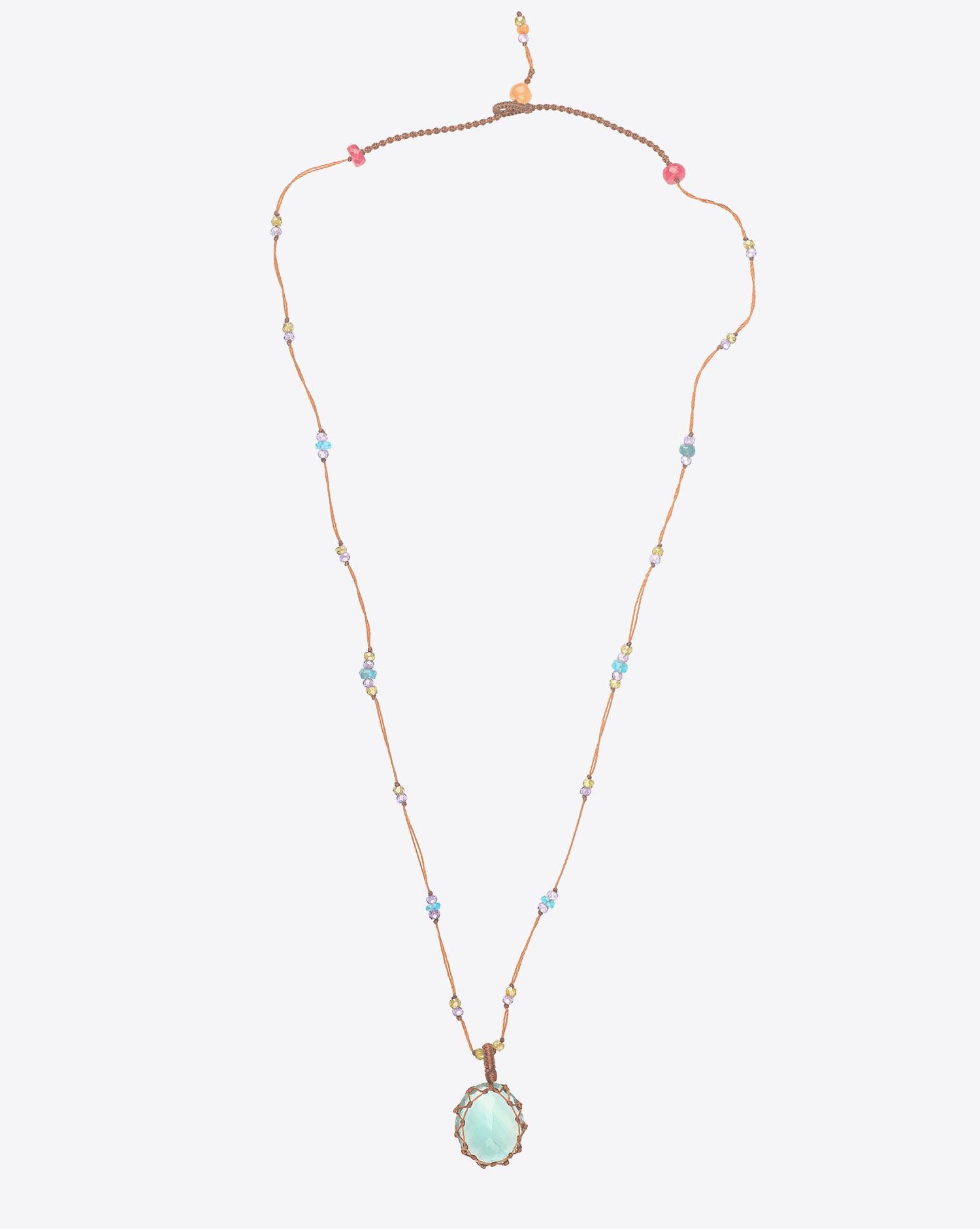 Sharing Collier Court TIBETAN - Bleu Flurotite  