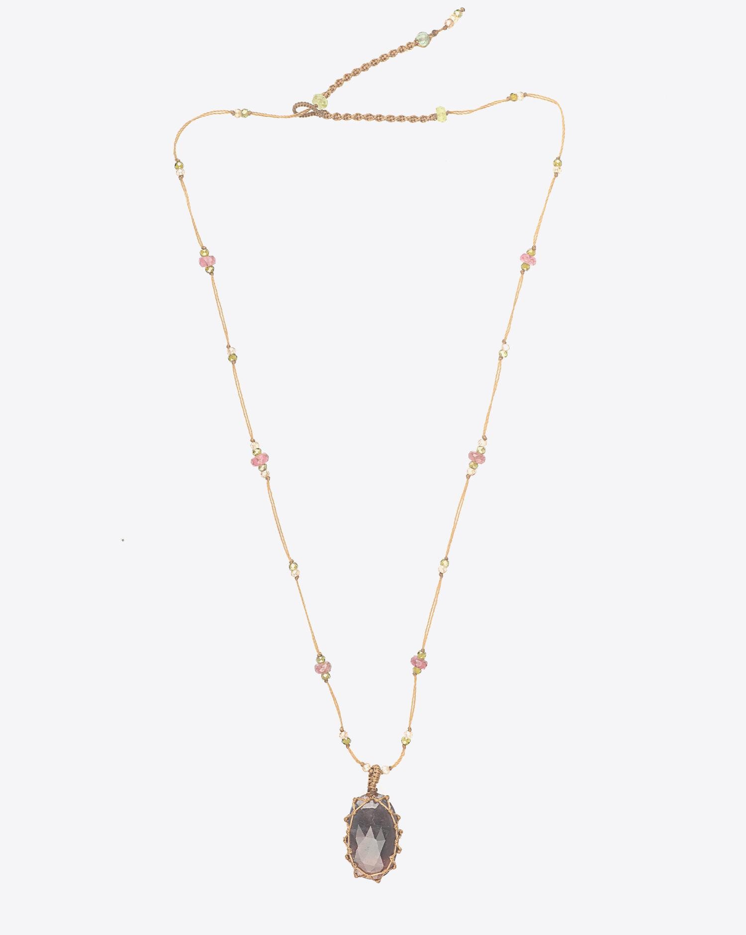 Image du produit Sharing Collier Court Tibtétain Sur Cordon Beige - Corundum  TU - 2