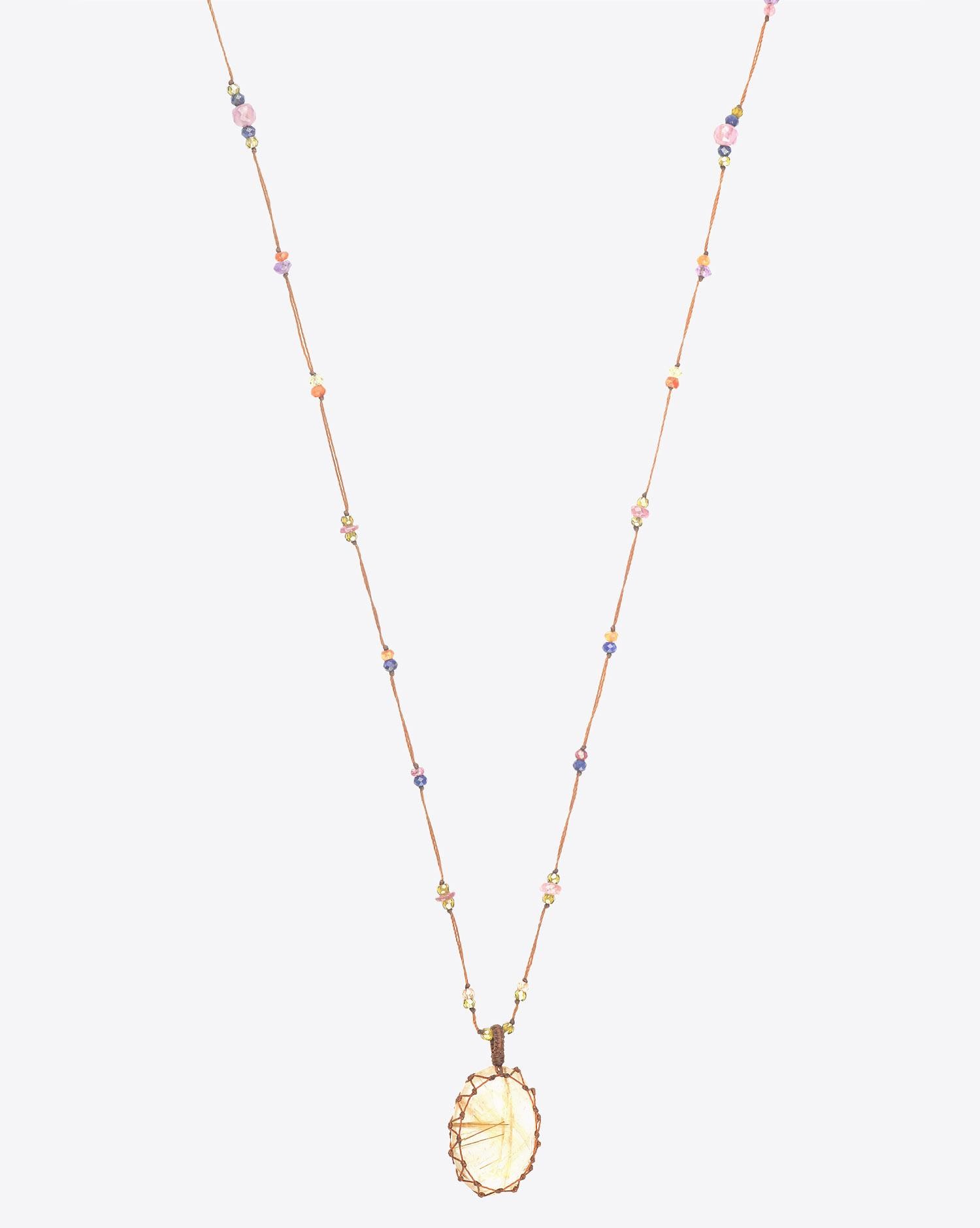 Sharing Collier Long TIBETAN - Rutile Quartz  