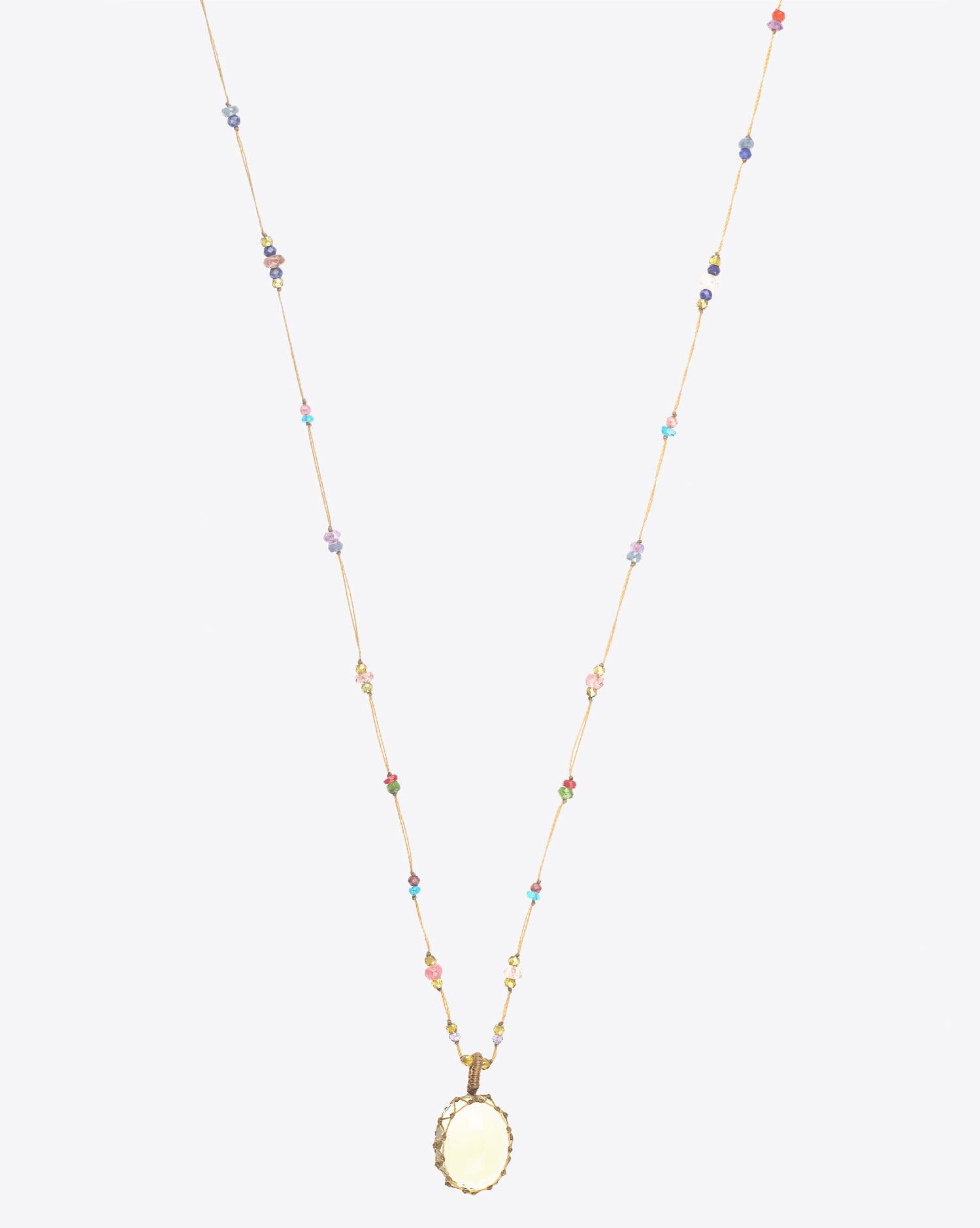 Sharing Collier Long TIBETAN - Lemon Topaze  