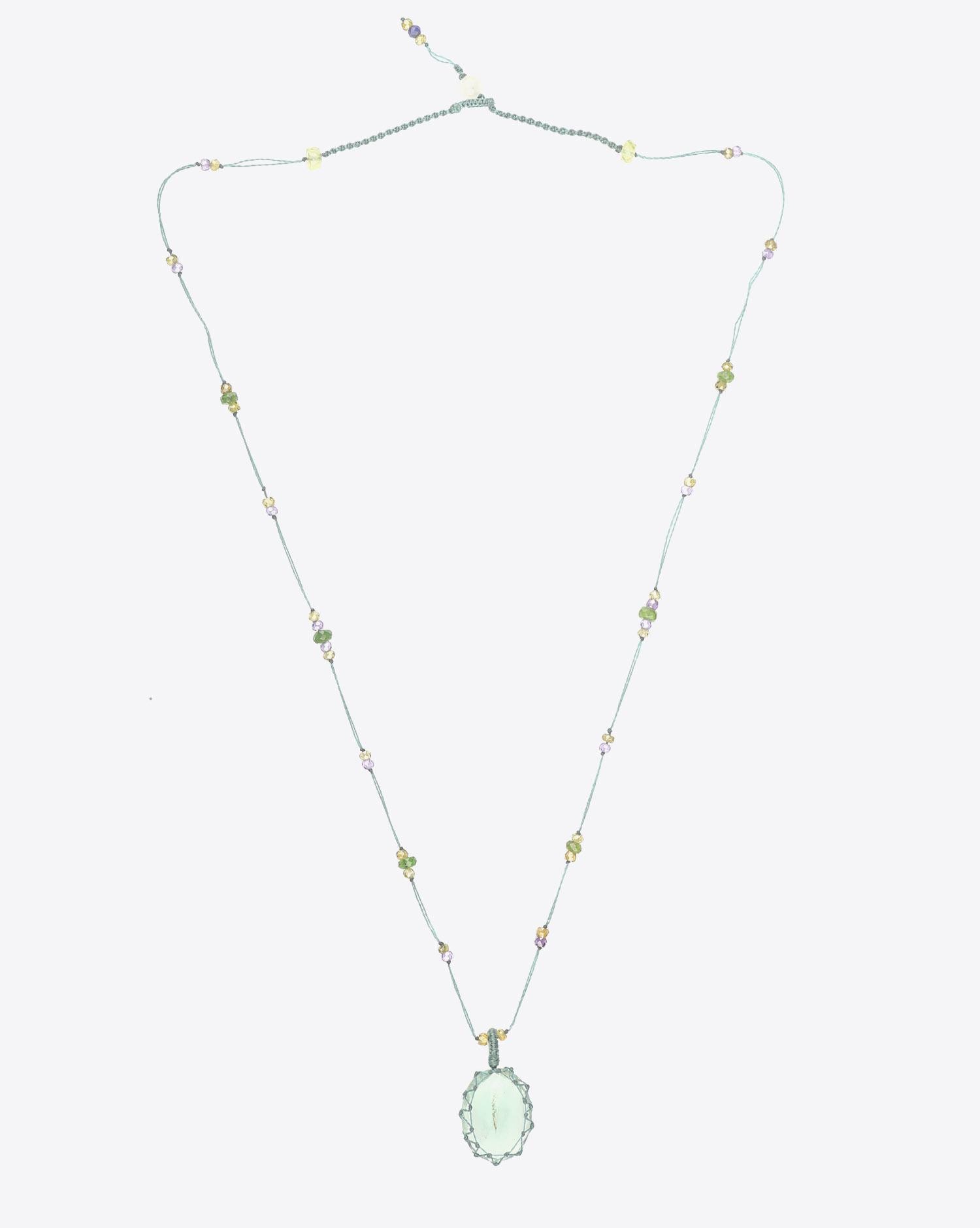 Sharing Collier Court TIBETAN - Green Fluorite  