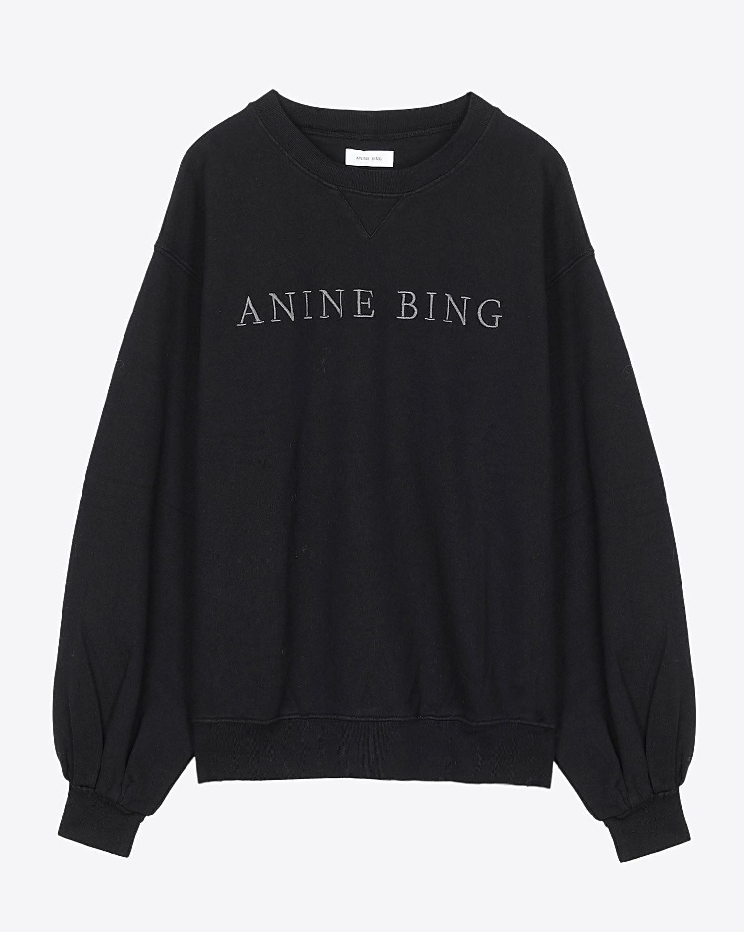 Anine Bing Esme Sweatshirt - Washed Black   