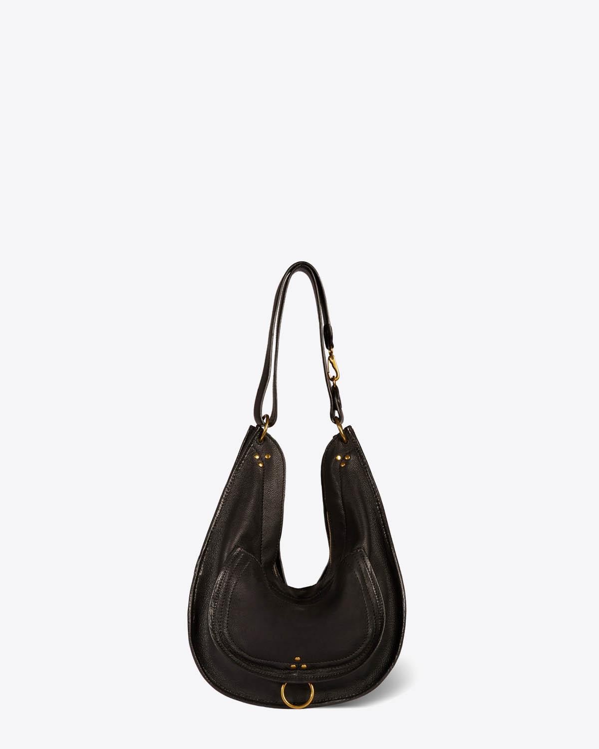 Jerome Dreyfuss Collection Edgar M Calfskin Noir Brass pour Femme