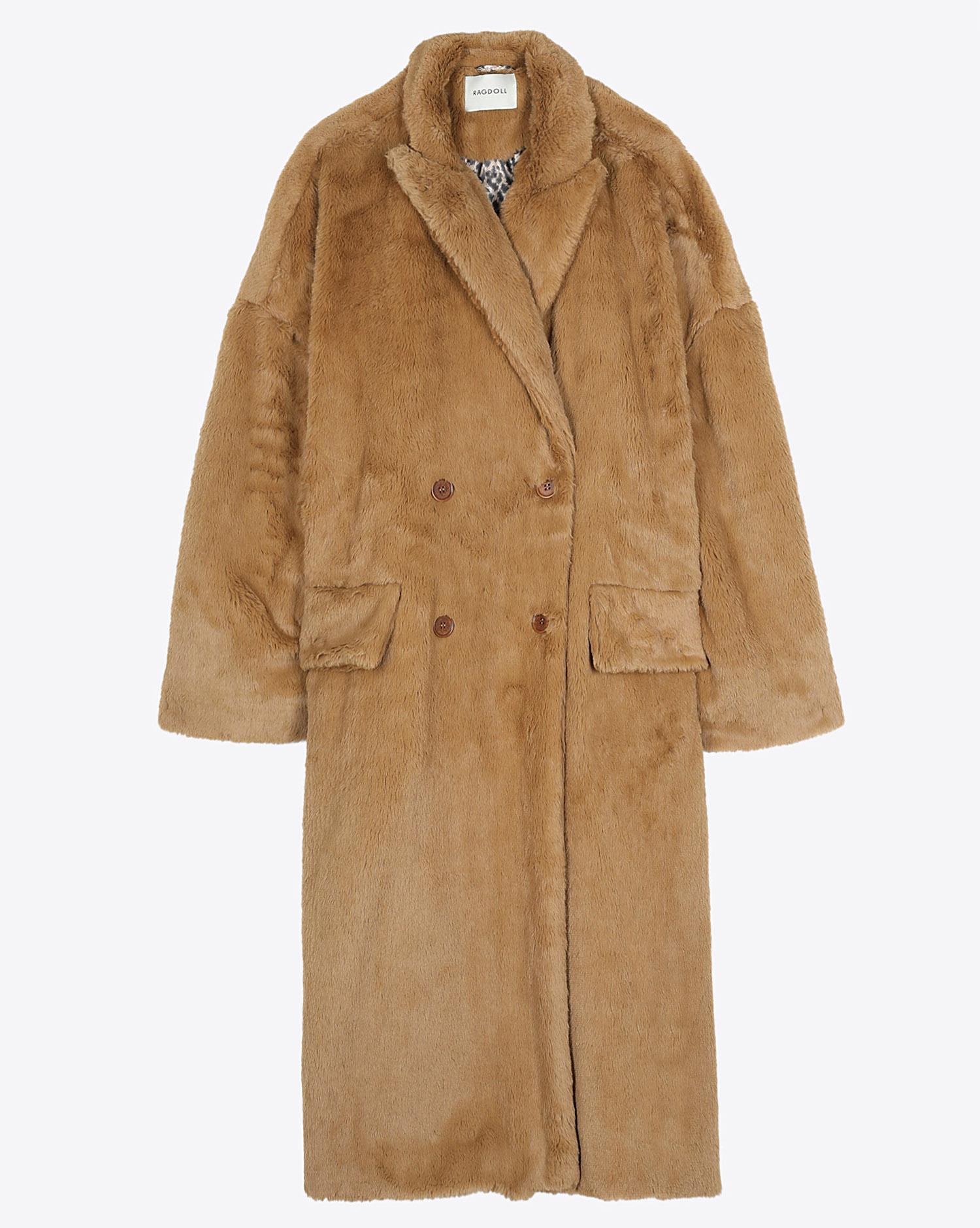 Image du produit Ragdoll LA Faux Fur Coat - Light Brown  