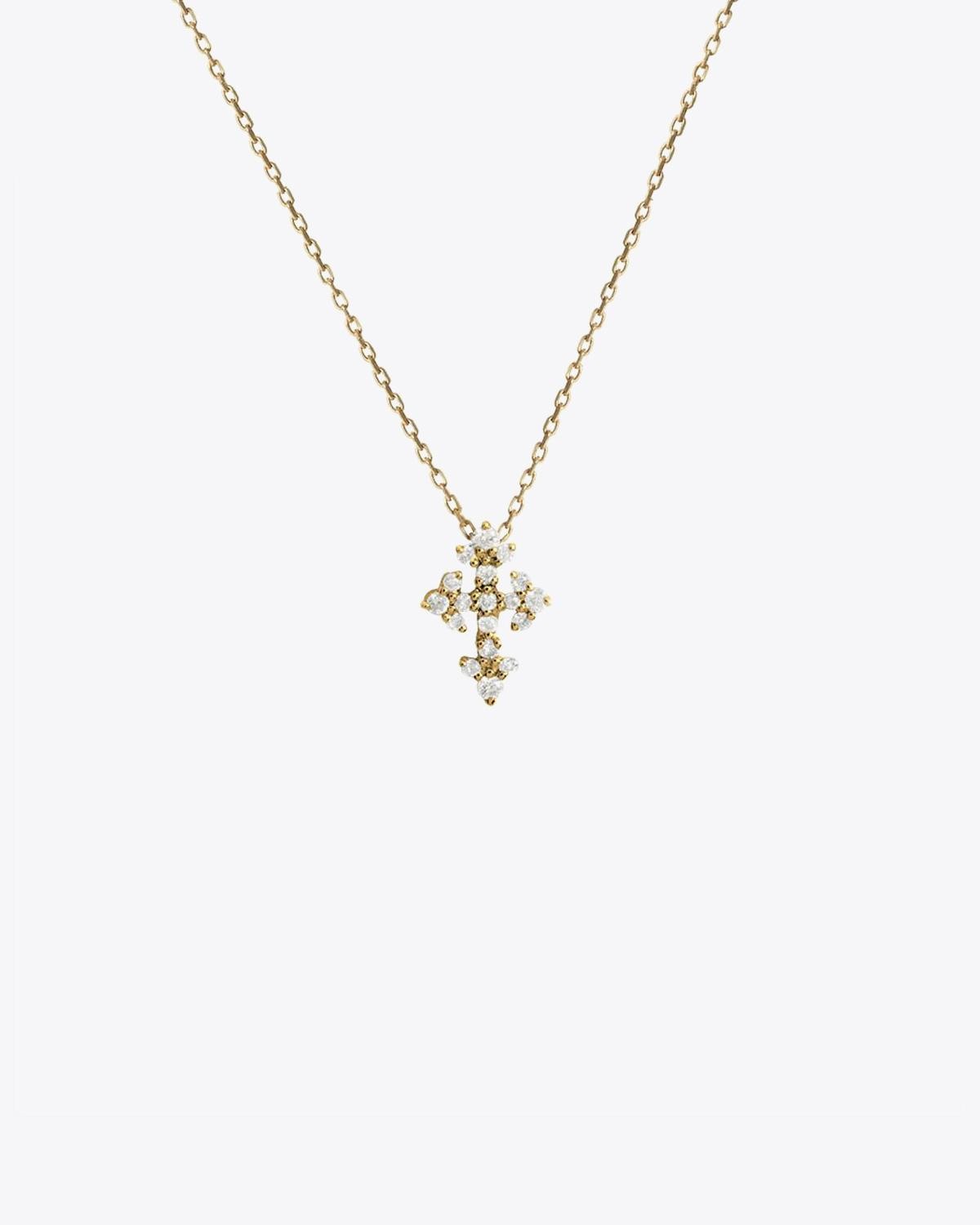 Image du produit Feidt Collier Mini Croix Huguenote - Or Jaune 18K et Diamants