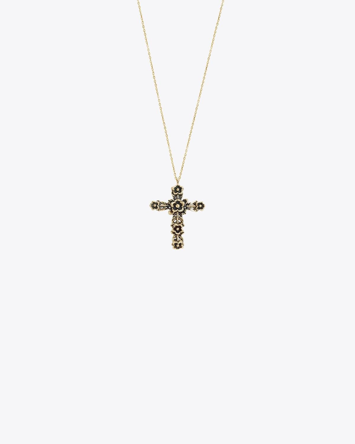 Image du produit Feidt Collier Croix Fleurie Petit Modèle - Or Jaune 9K