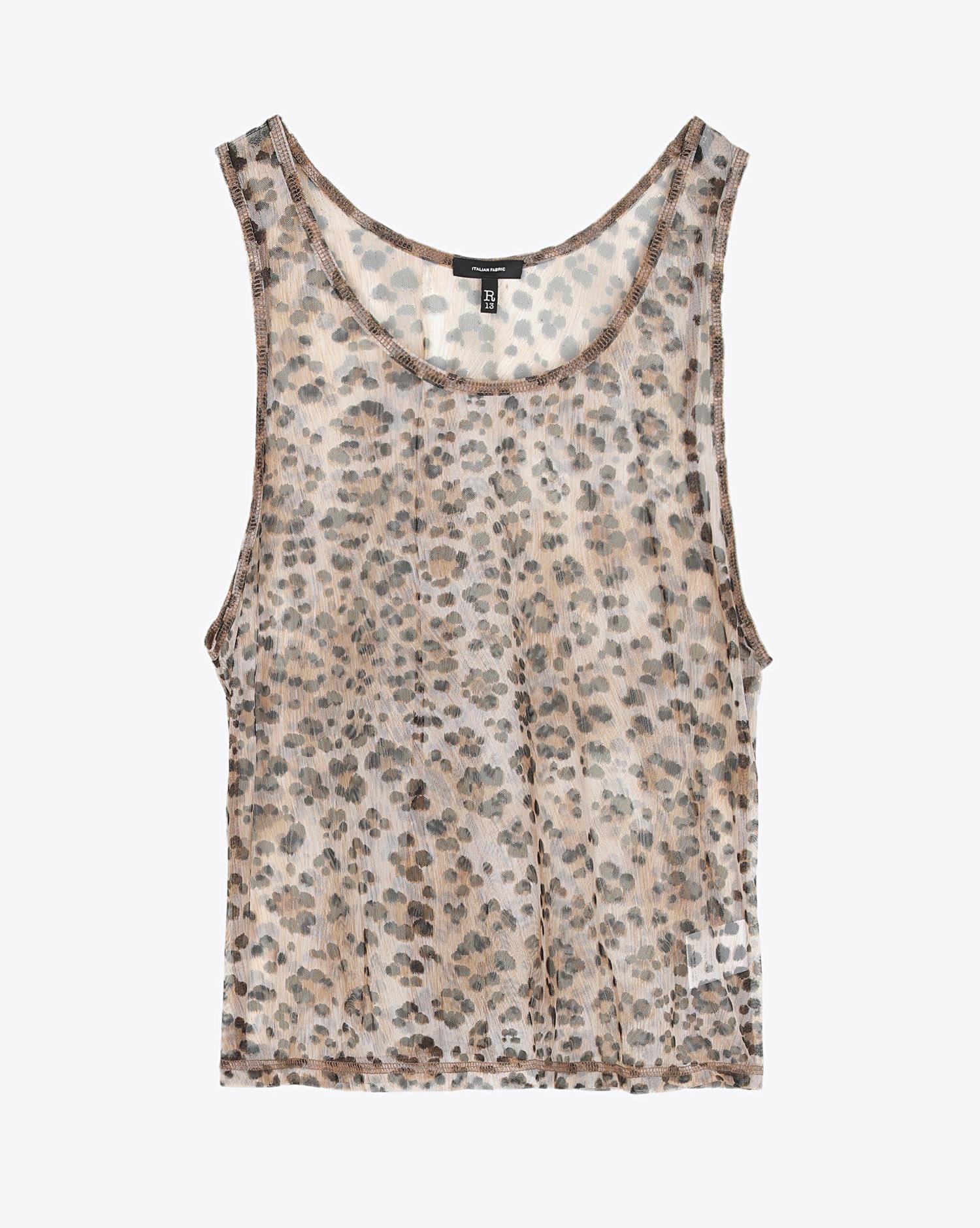 Image du produit R13 Denim Pré-Collection Mesh Tank - Leopard
