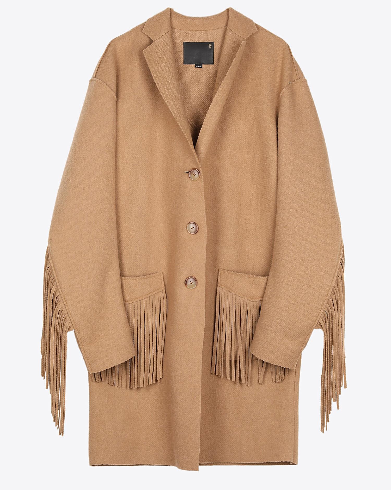 Image du produit R13 Denim Pré Collection Fringe Raw Cut Coat - Camel