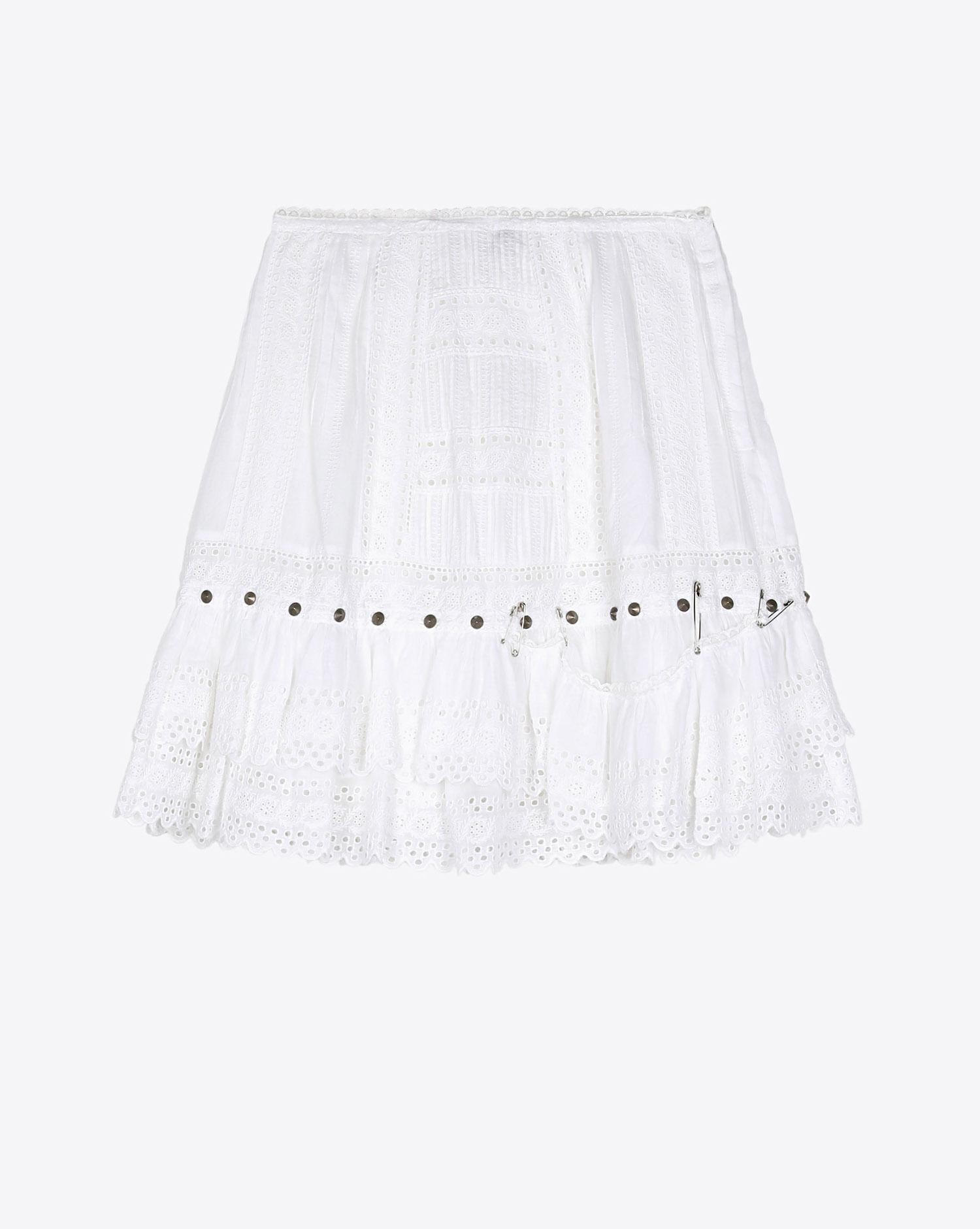 Image du produit R13 Denim Pré-Collection Lacy Gauze Skirt - White