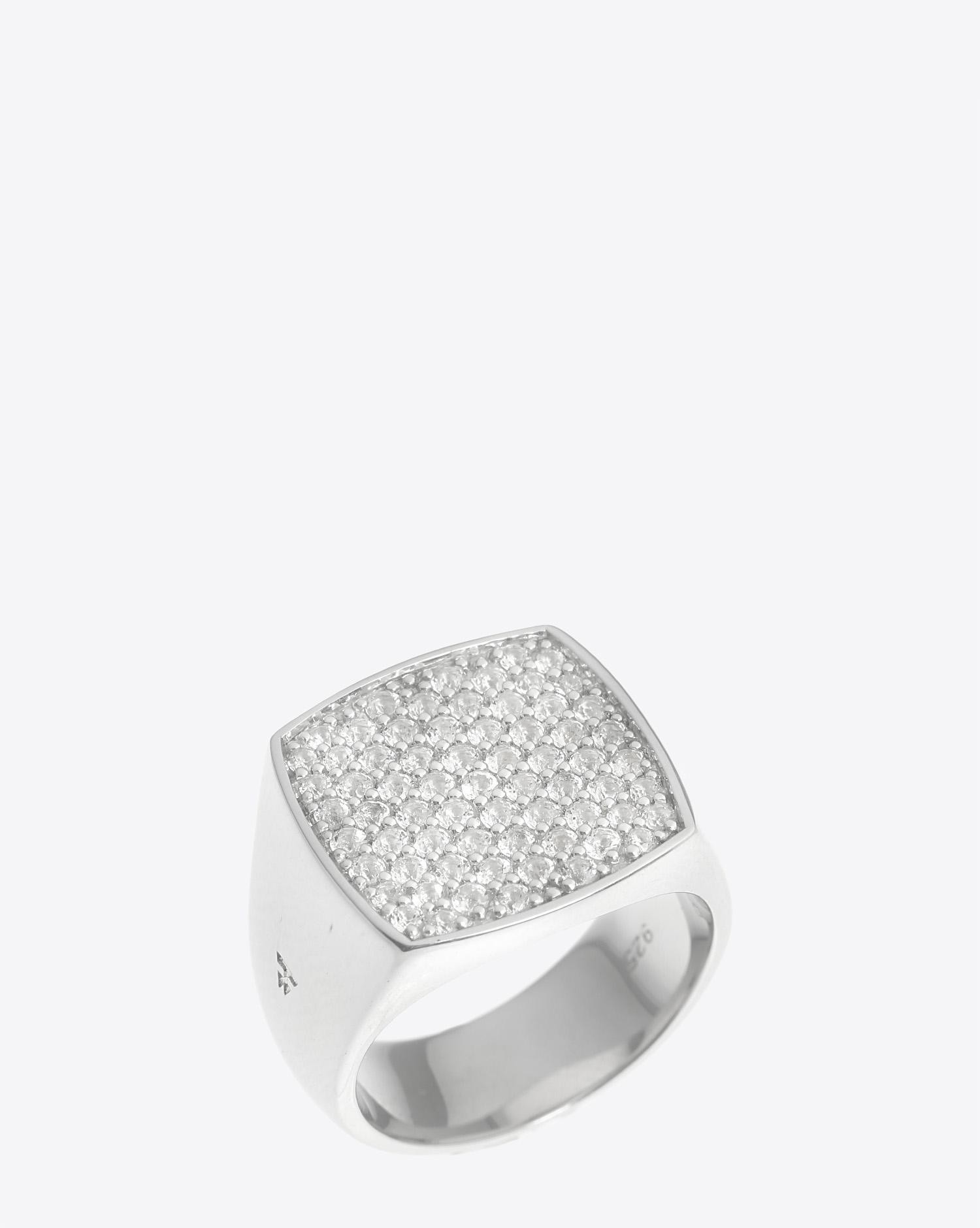 Tom Wood Pink Opal Cushion Signet Ring In 925 Sterling