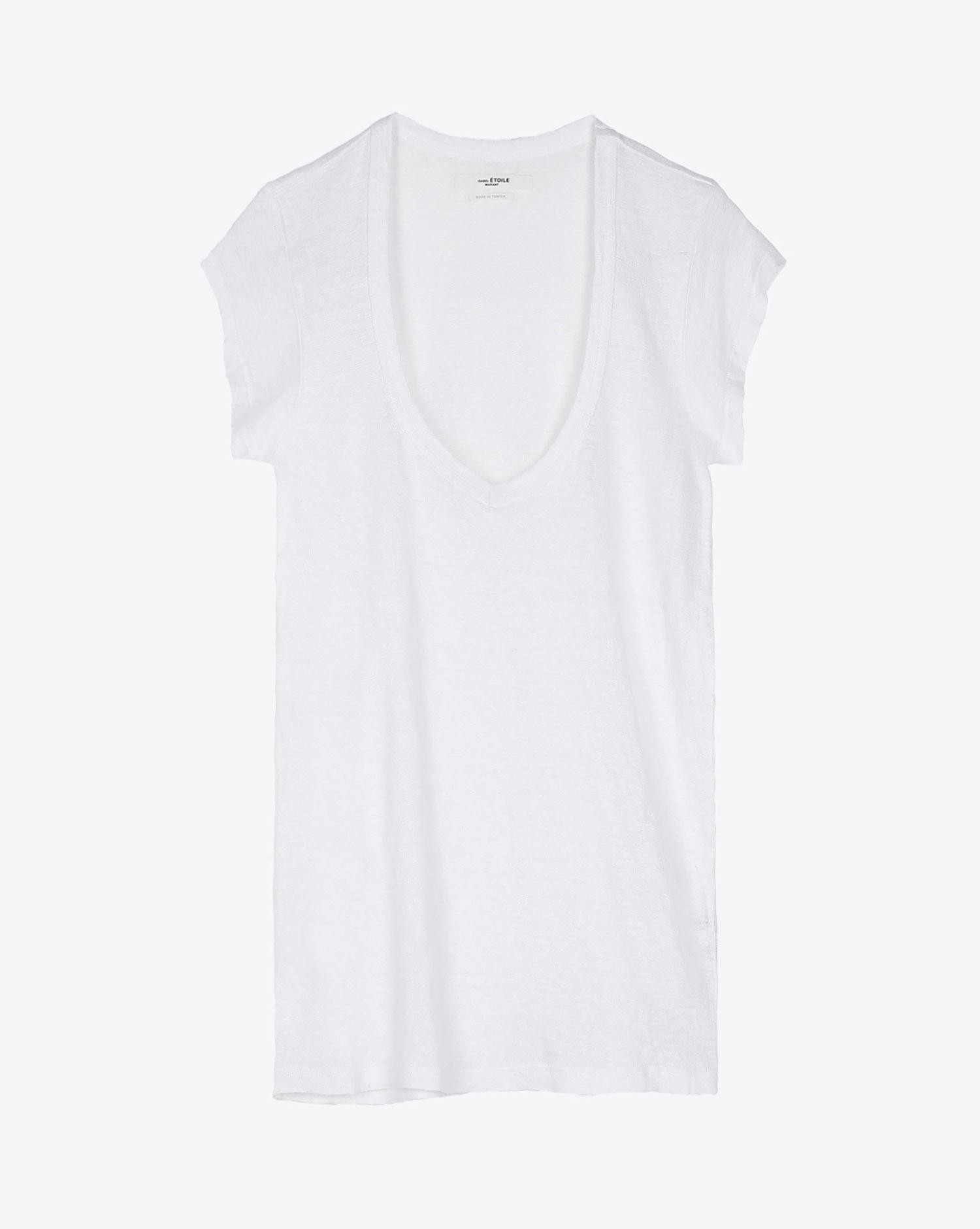 Tee-shirt en lin blanc Zankou Isabel Marant Etoile. 