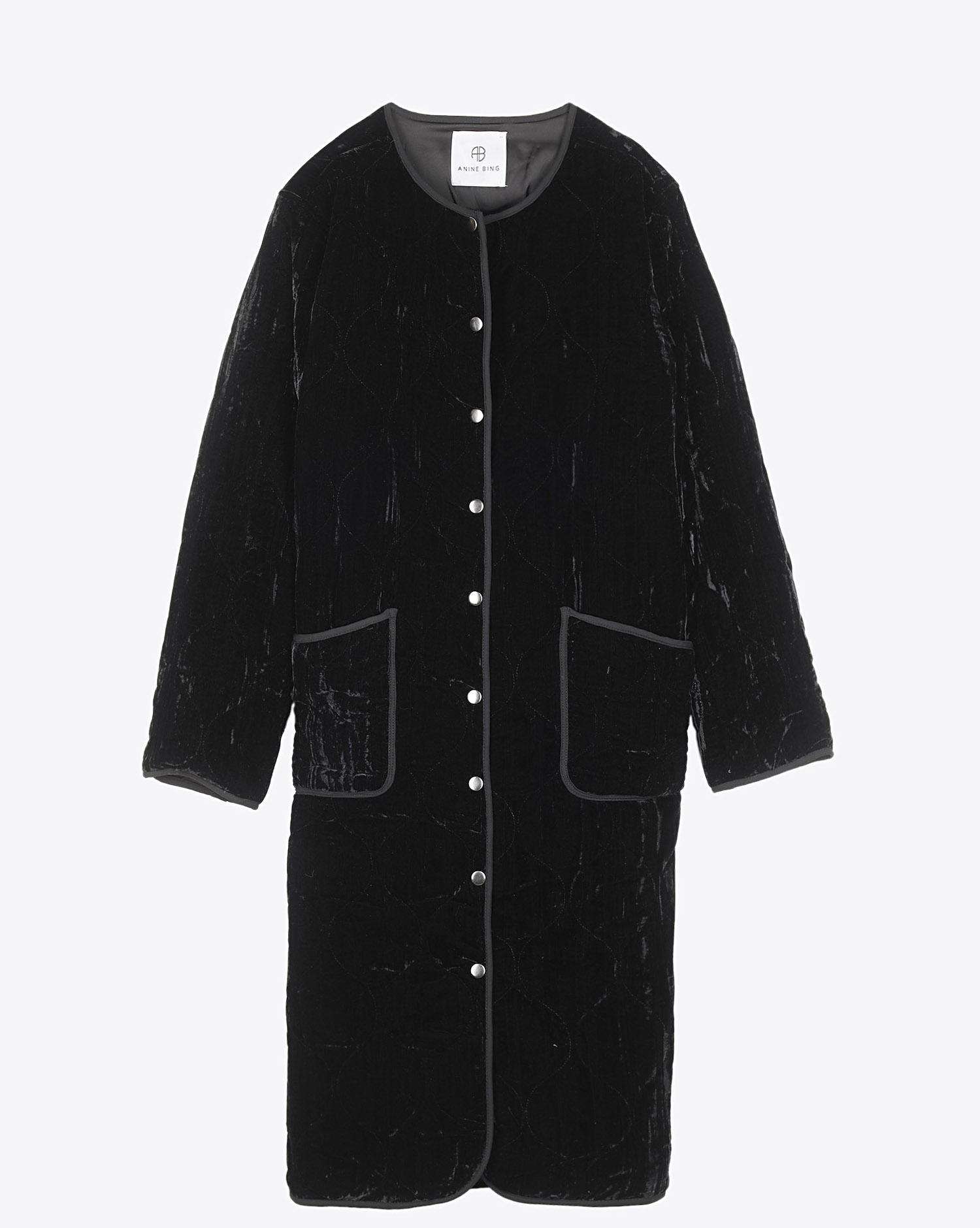 Anine Bing Elsa Velvet Jacket - Black  