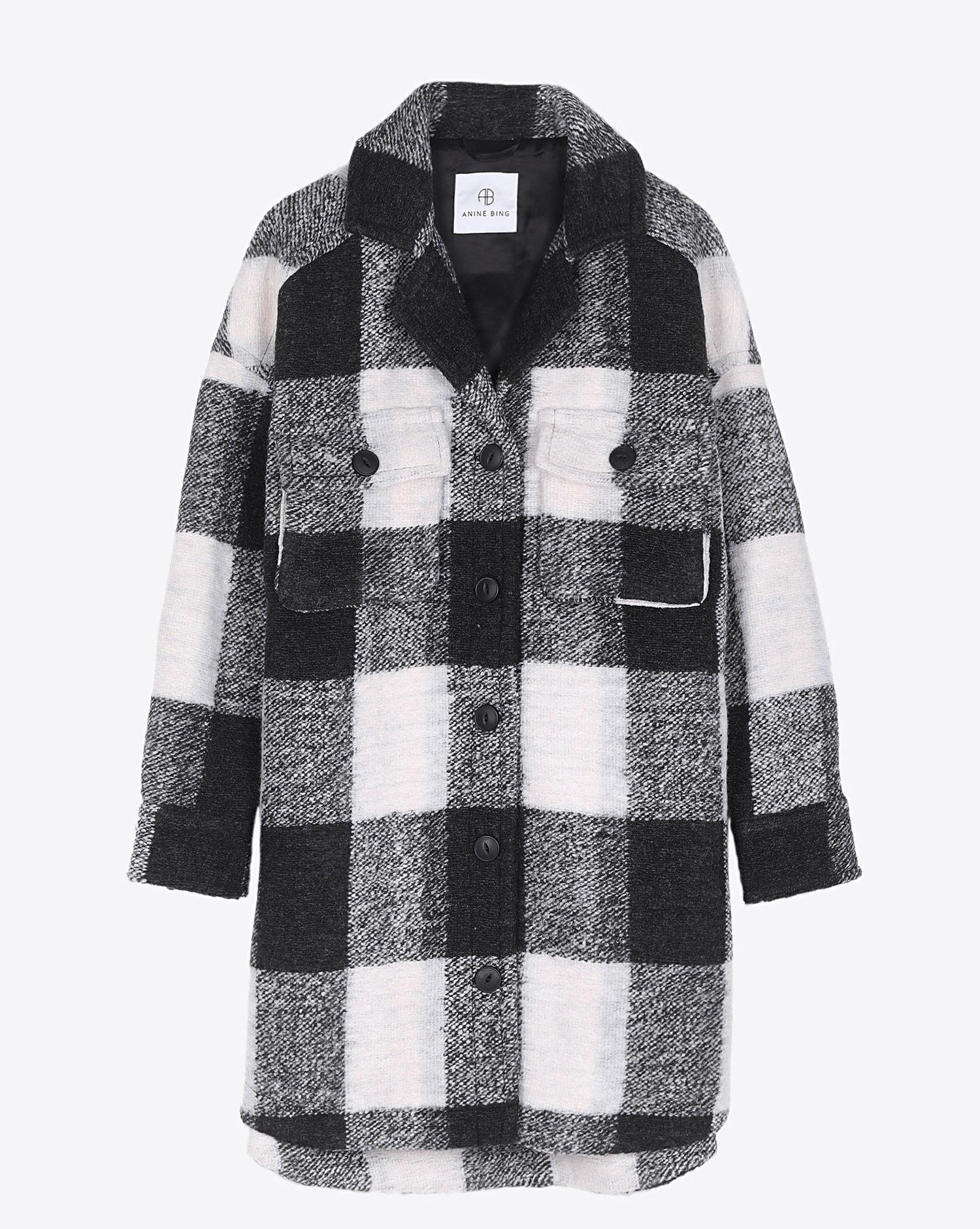Anine Bing Mave Jacket - Cream Buffalo Check  