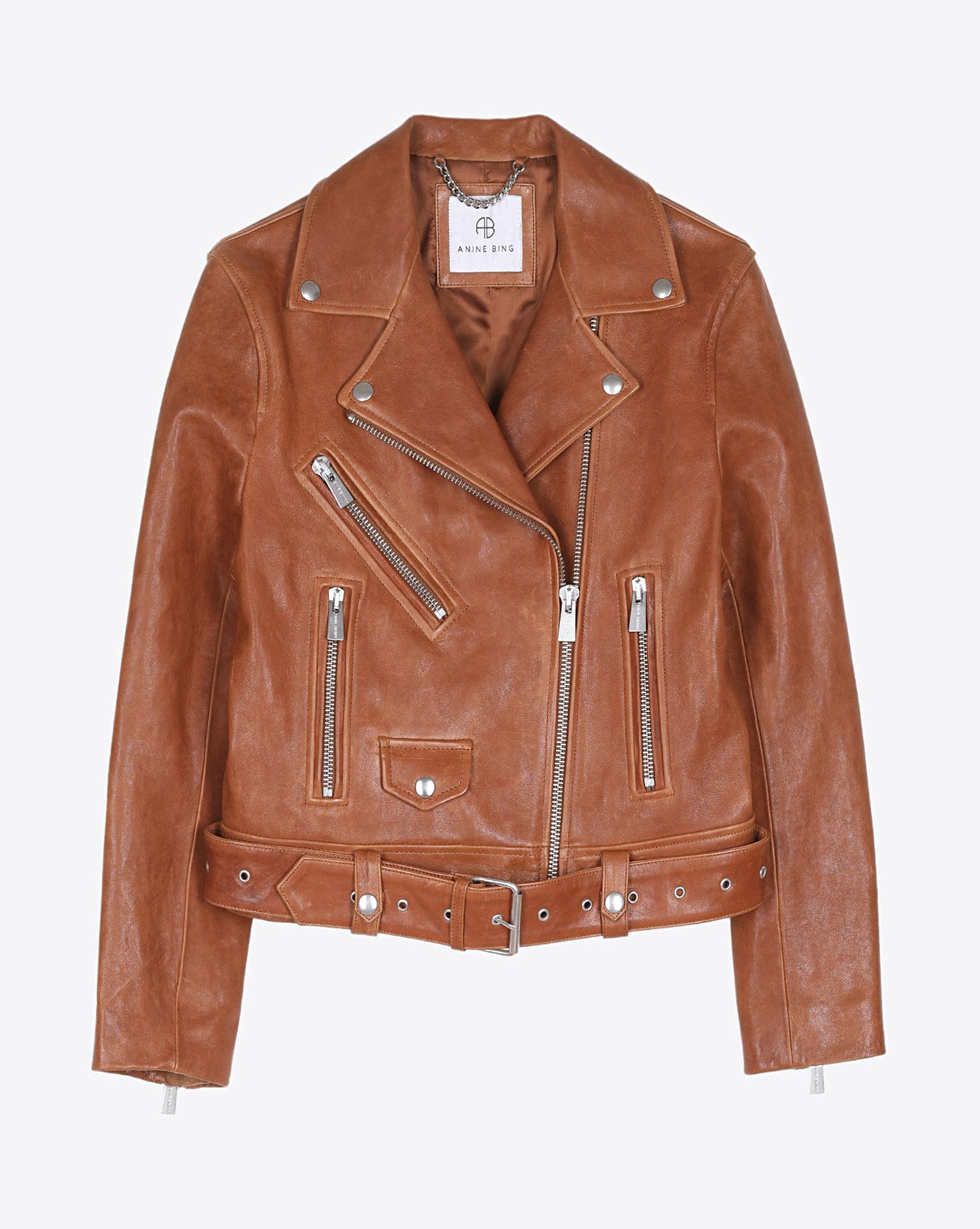 Anine Bing Benjamin Leather Jacket - Cognac  