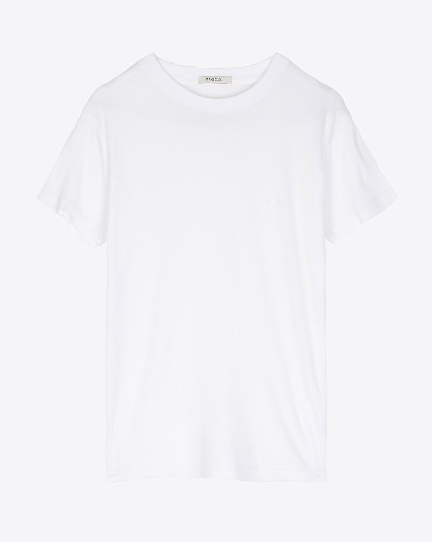 Tee-shirt blanc Slouchy tee Optic white Ragdoll LA. 