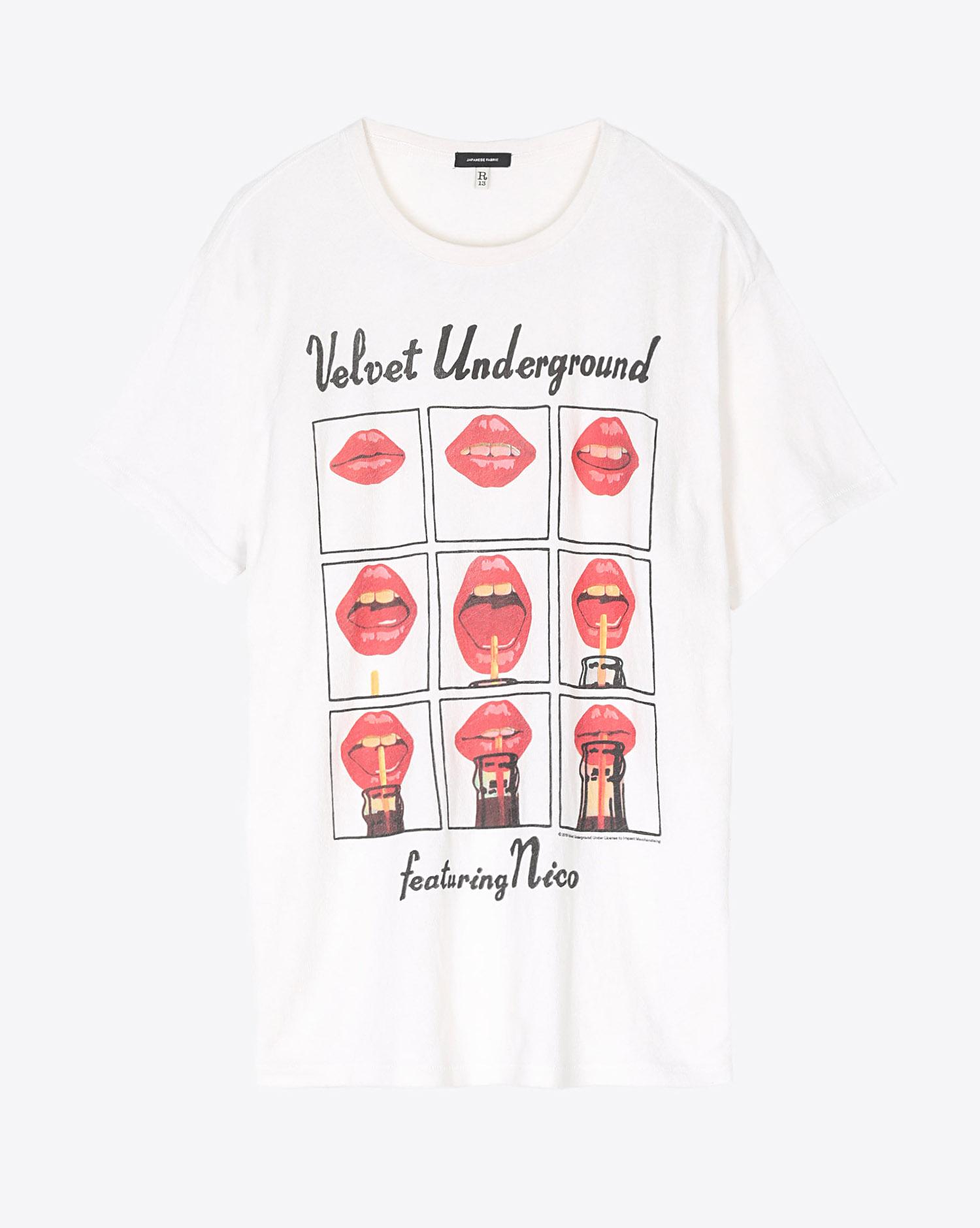 R13 Denim Collection Velvet Underground Lips Boy T - Ecru