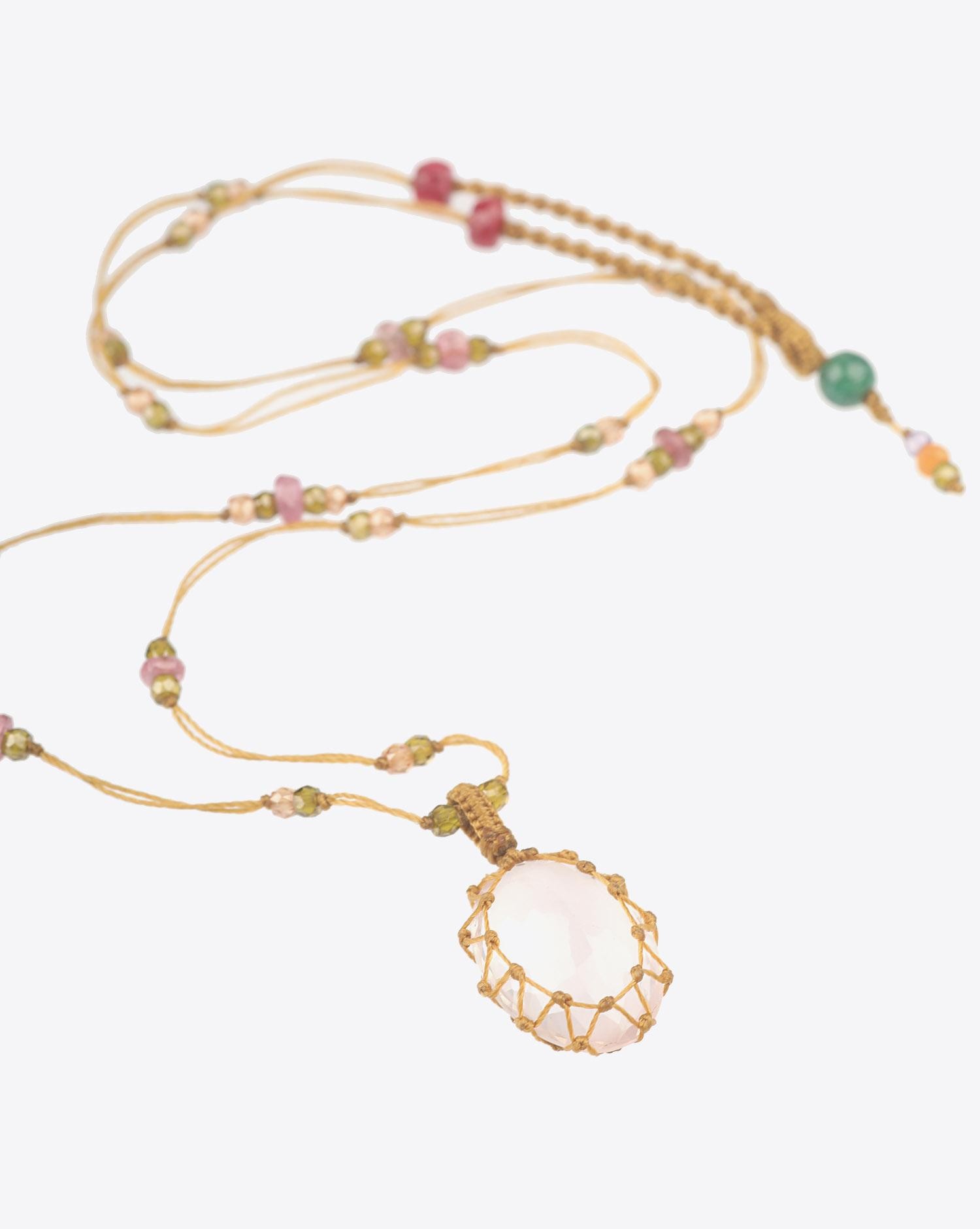 Sharing Collier Court TIBETAN - Quartz Rose  