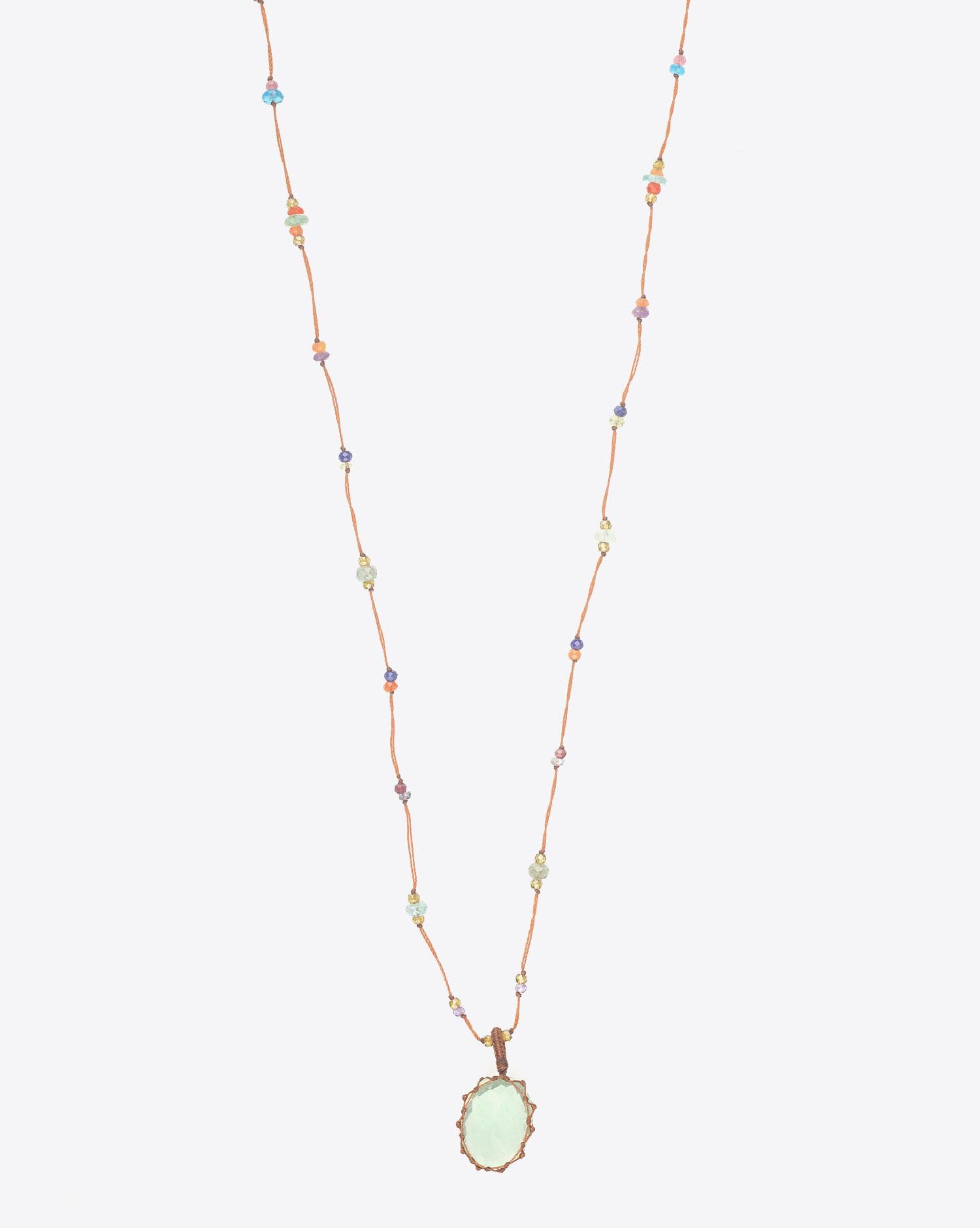 Sharing Collier Long TIBETAN - Green Fluorite  
