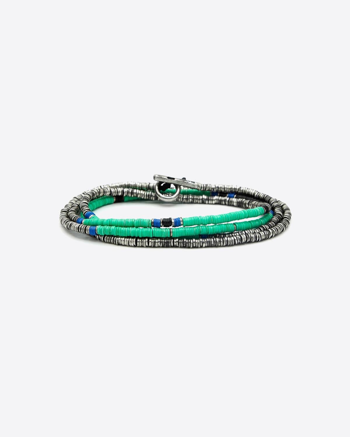 M.Cohen Bracelet 4 Tours Perles Turquoises Multicolor - Turquoise