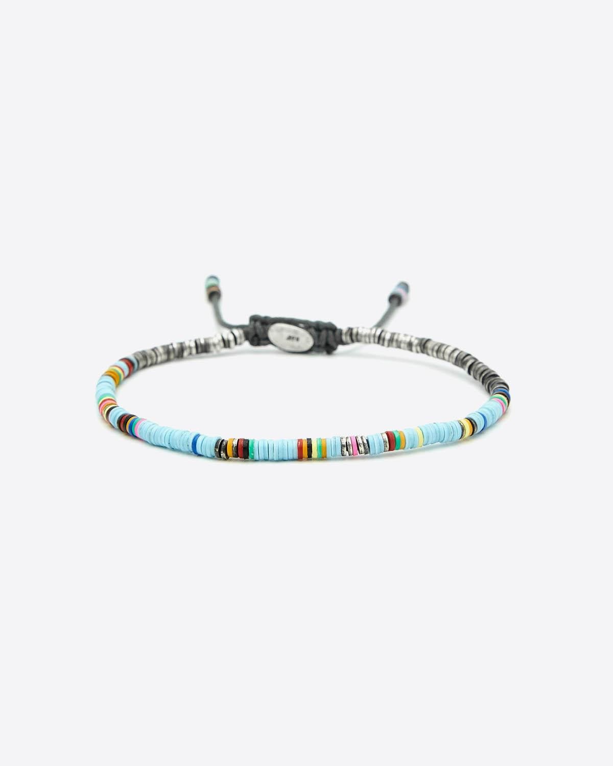 M.Cohen Bracelet Africain Mini Perles - Bleu Ciel  