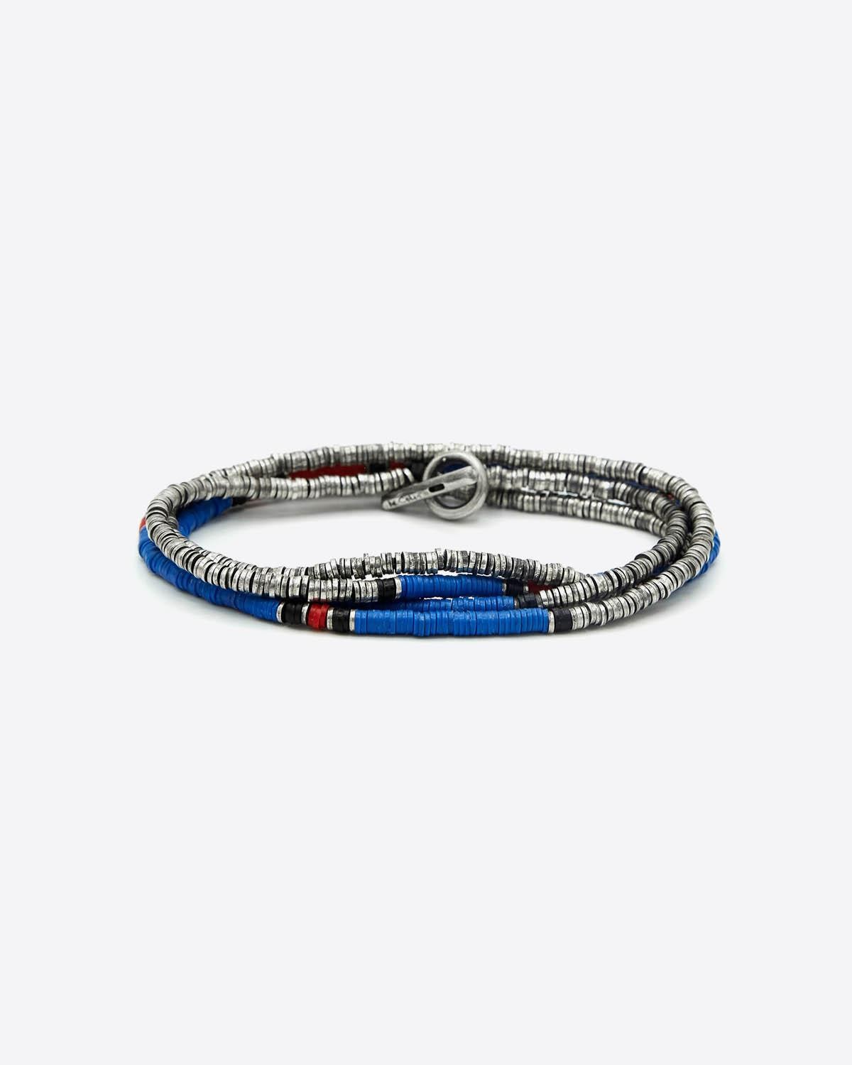 M.Cohen Bracelet 4 Tours Perles Bleues Multicolor - Blue