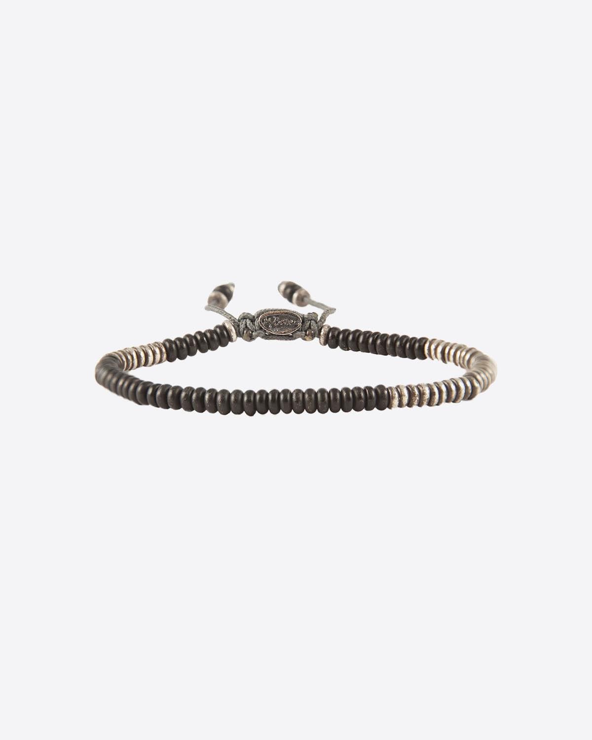 Bracelet Perles Rondes Noires et Argent Frosted Black M.Cohen Los Angeles.