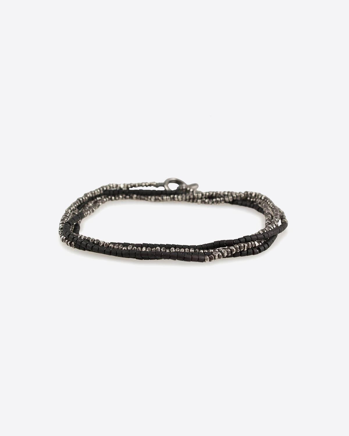 Image du produit M.Cohen Bracelet Multi Tours Mini Perles Noires et Argent  