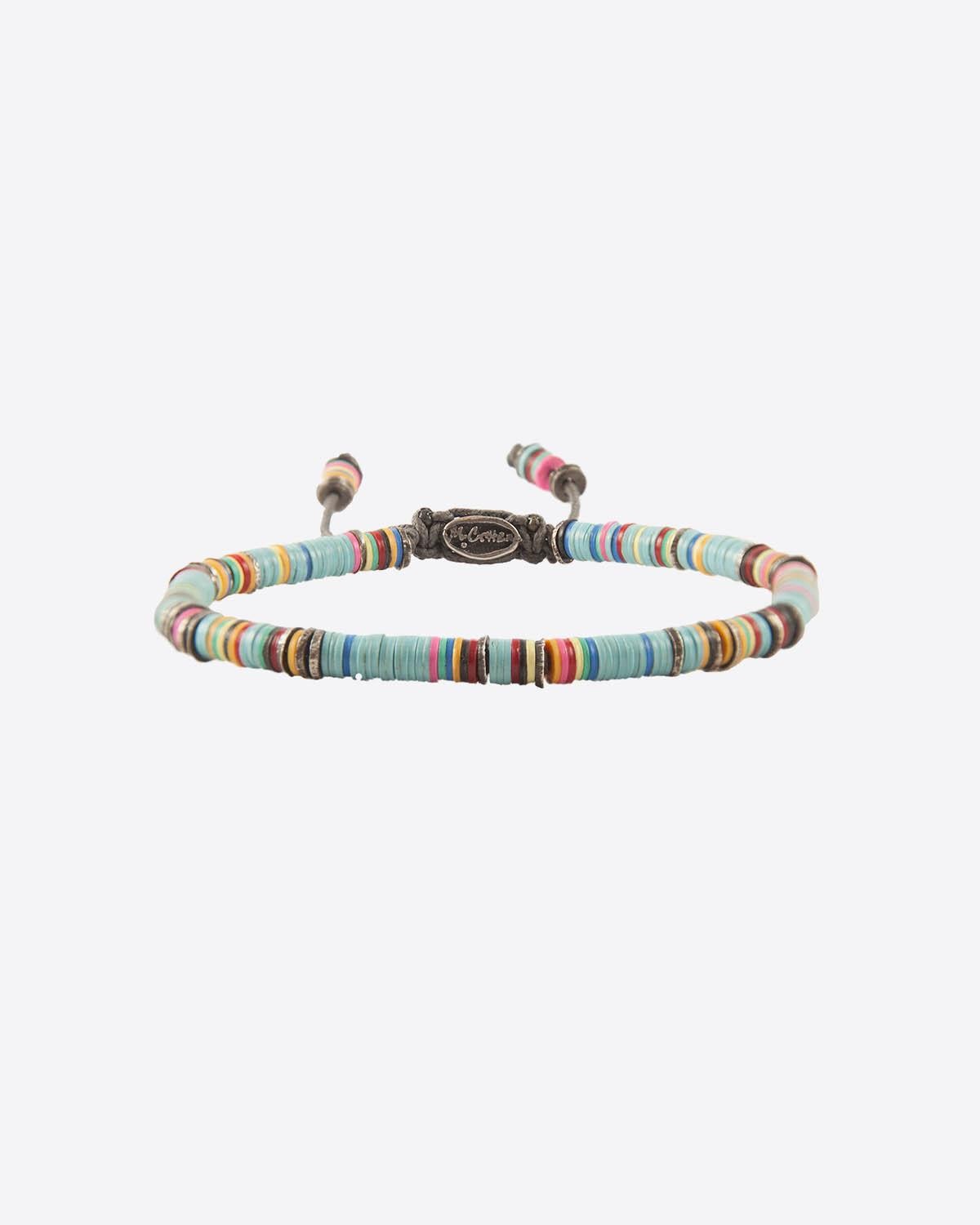 M.Cohen Bracelet Africain Disques - Vinyl Light Blue  