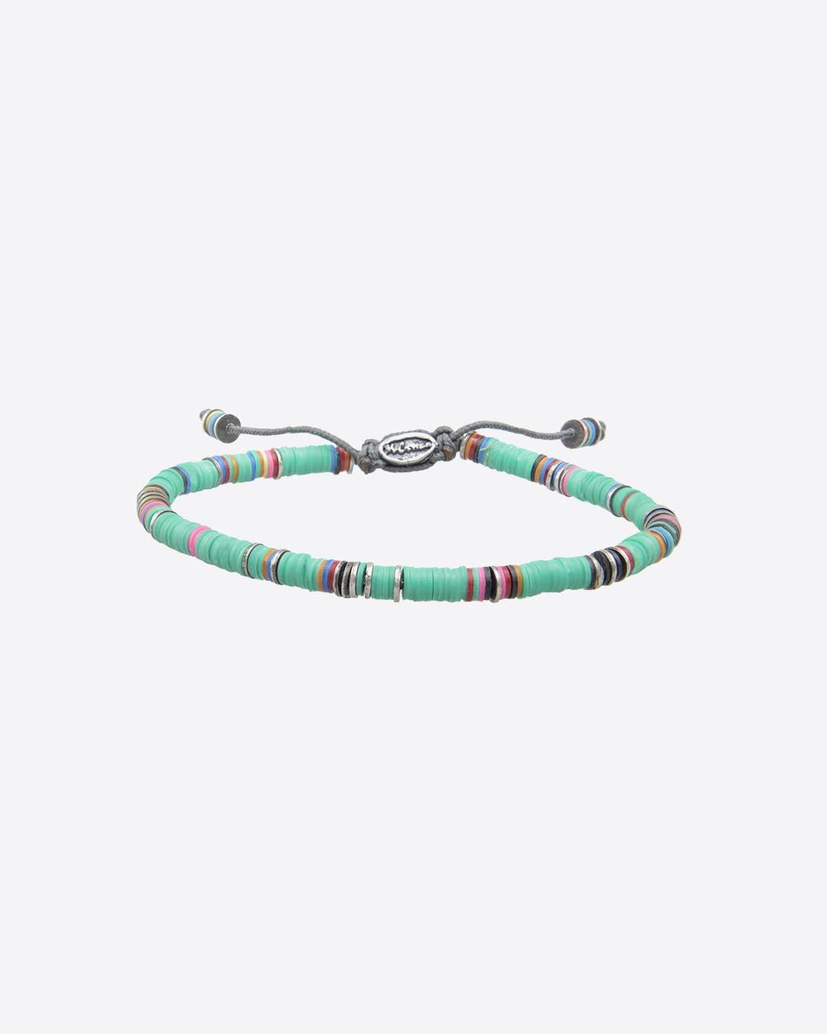 M.Cohen Bracelet Africain Disques - Vinyl Turquoise  