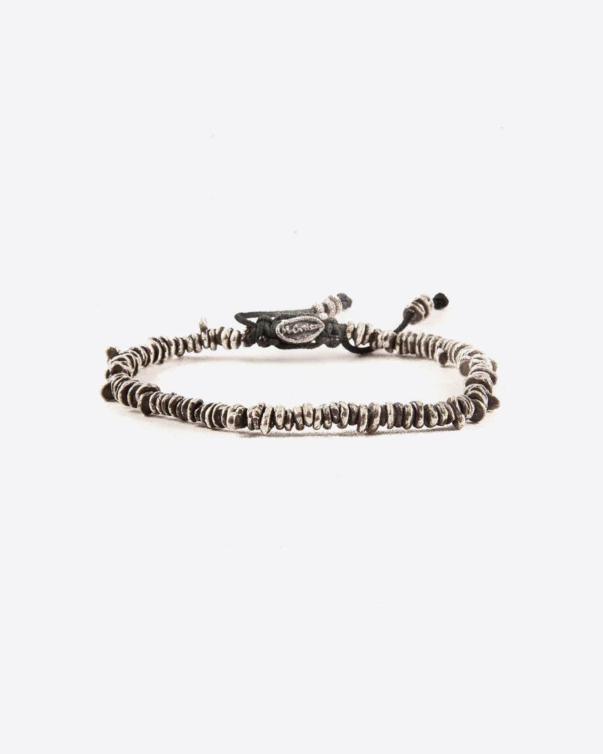 M.Cohen Bracelet Pepites Argent Black Cord pour Femme