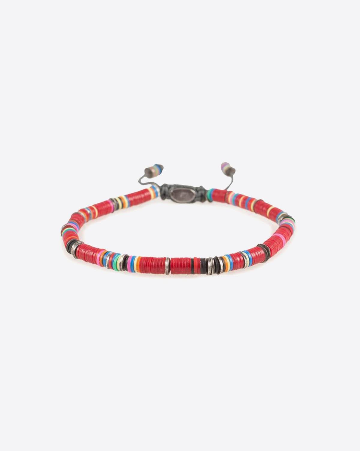 M.Cohen Bracelet Africain Disques - Vinyl Rouge  