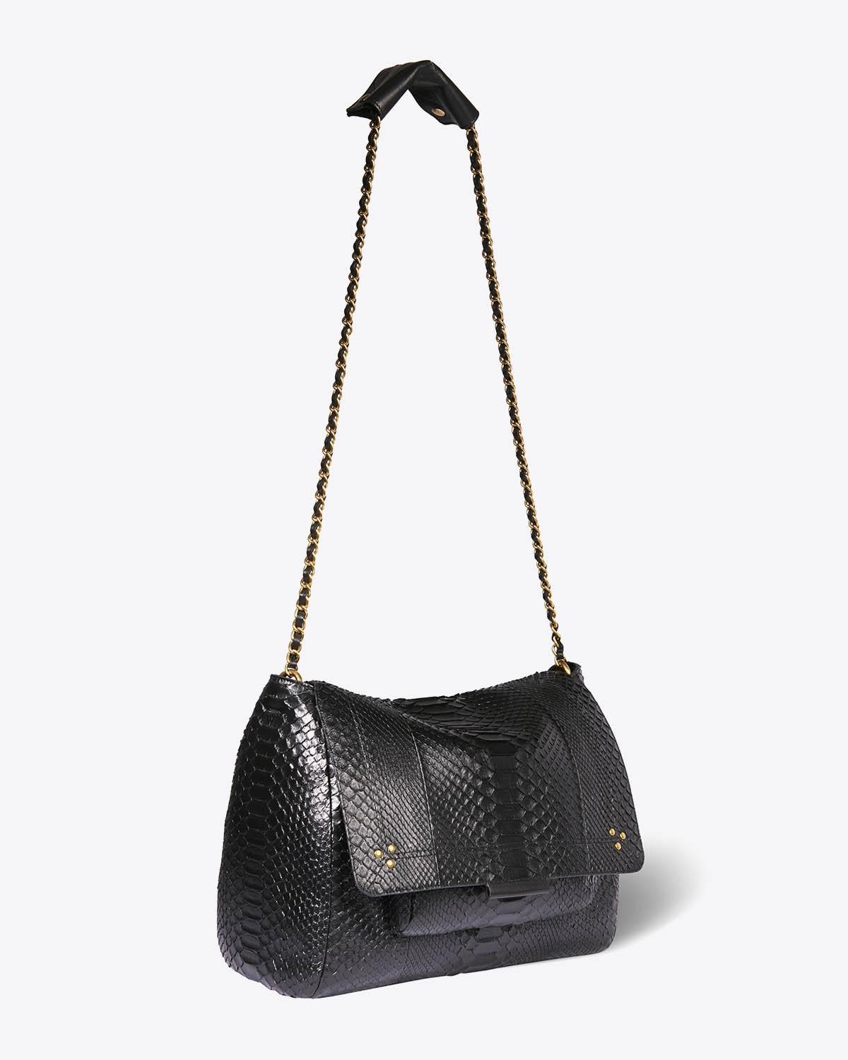 Jérôme Dreyfuss Pré-Collection Lulu XL Python Noir  