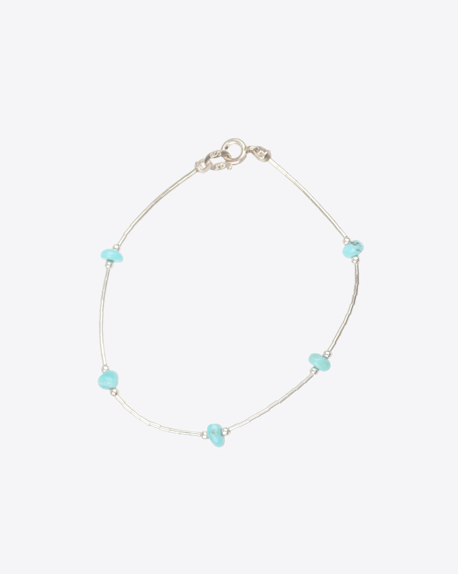 Harpo Bracelet souple 5 Turquoises Brutes + Argent
