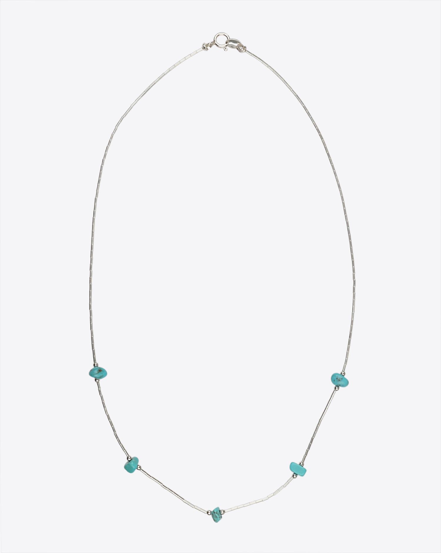 Harpo Collier souple 5 Turquoises Brutes + Argent