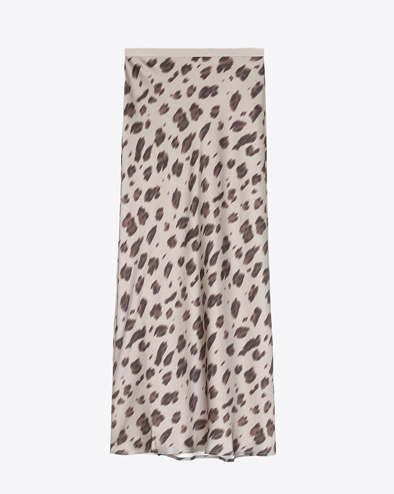 Anine Bing Bar Silk Skirt - Beige Leo   