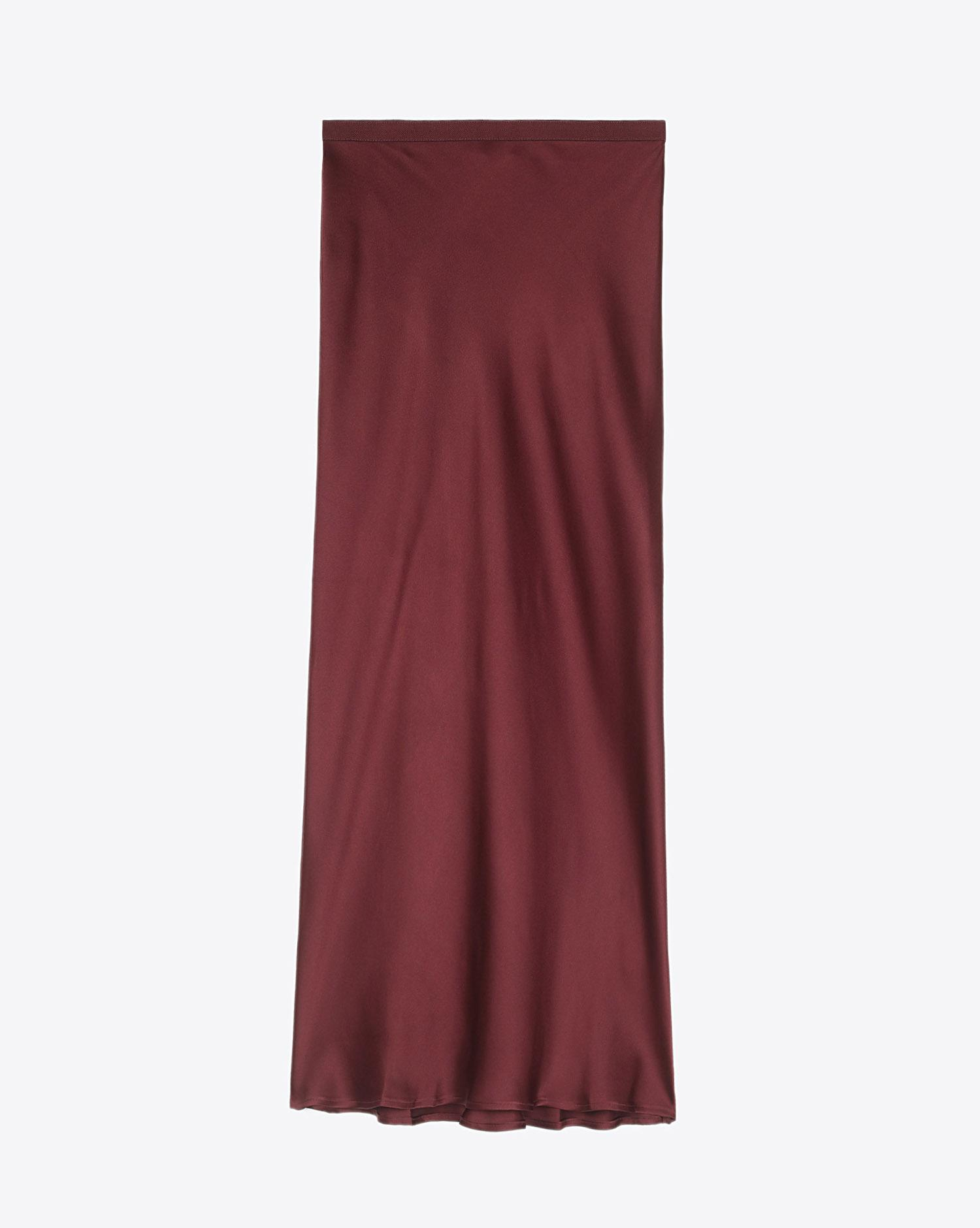 Anine Bing Bar Silk Skirt - Burgundy  
