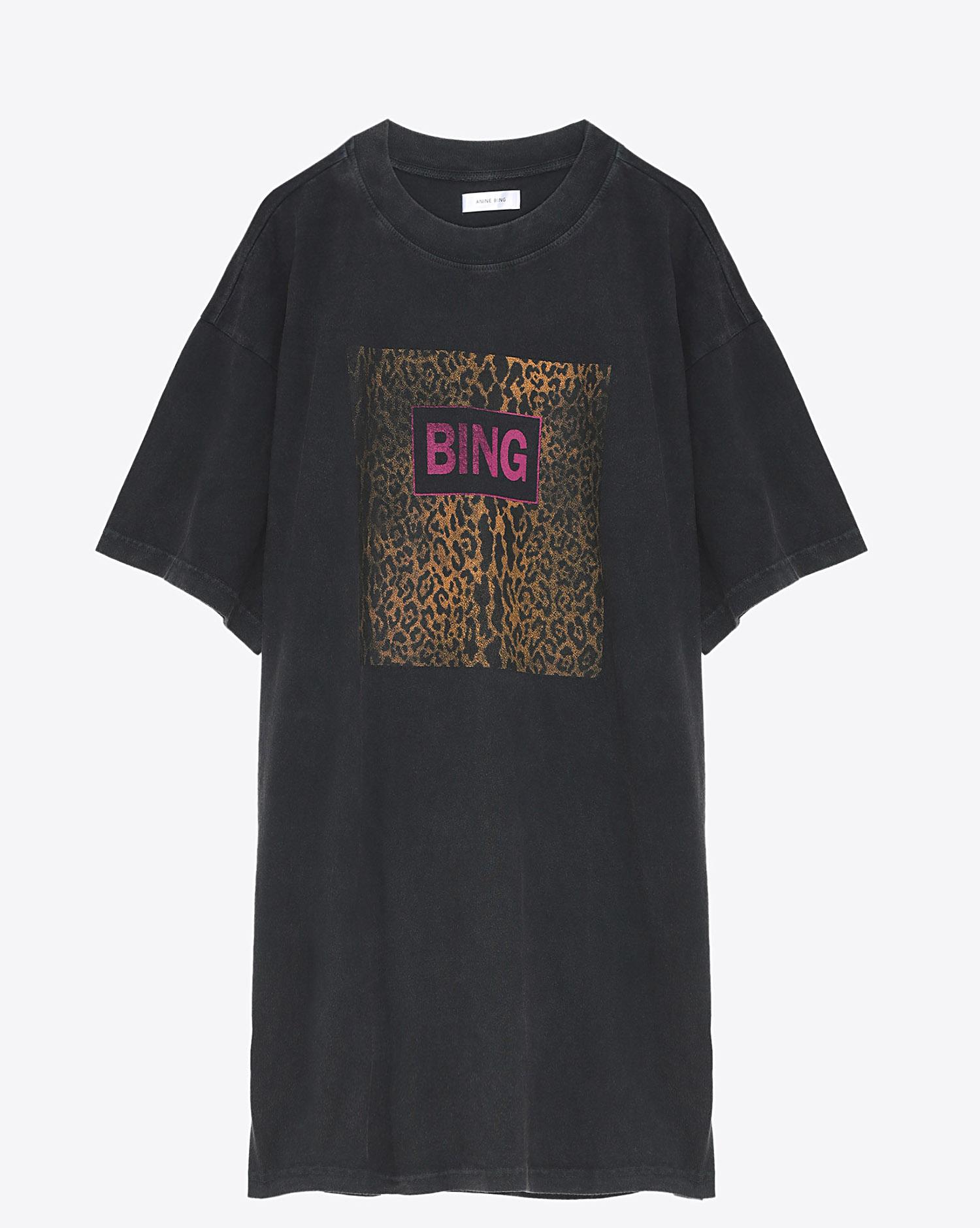 Anine Bing Harley Tee Dress - Charcoal 
