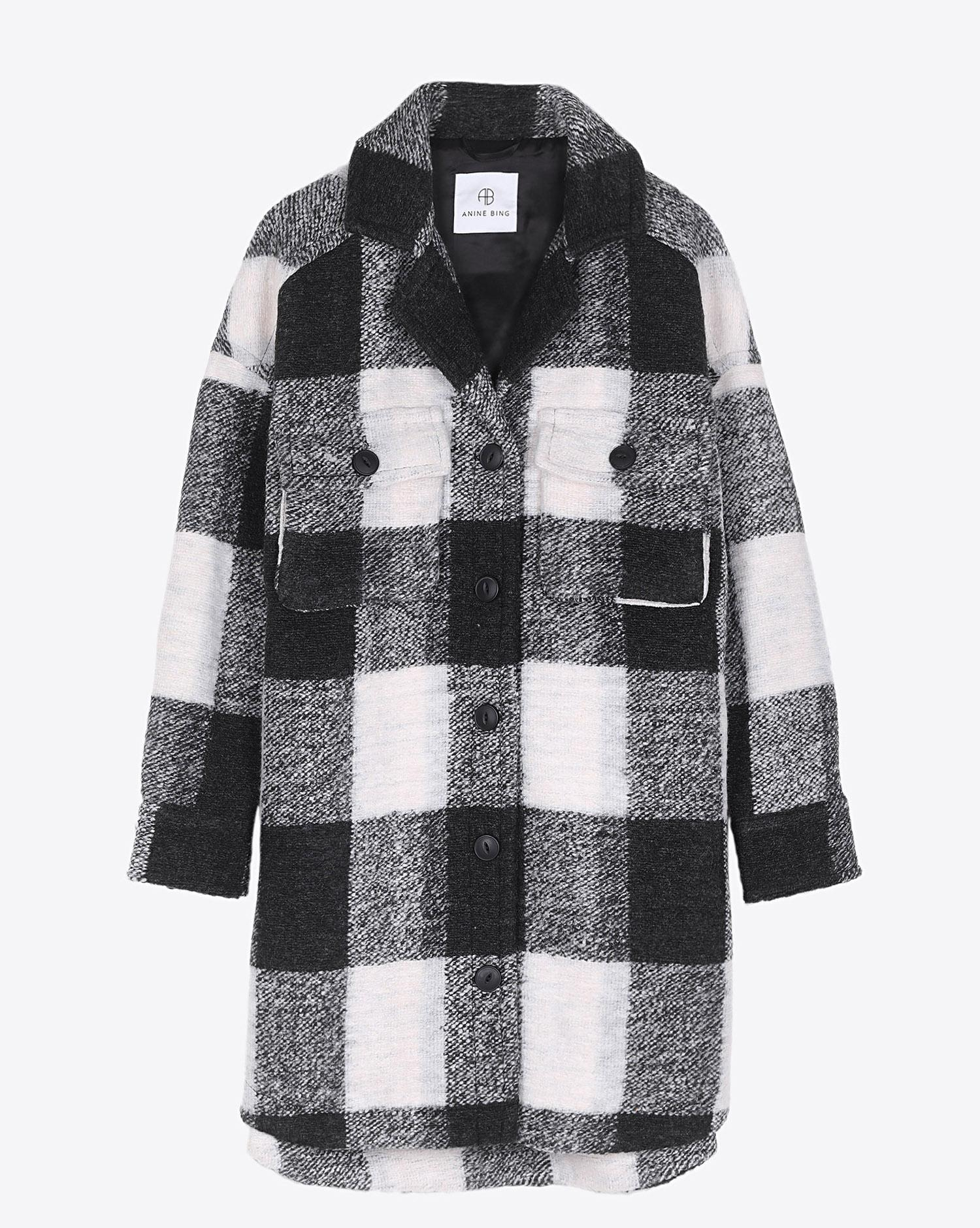 Anine Bing Mave Jacket - Cream Buffalo Check  
