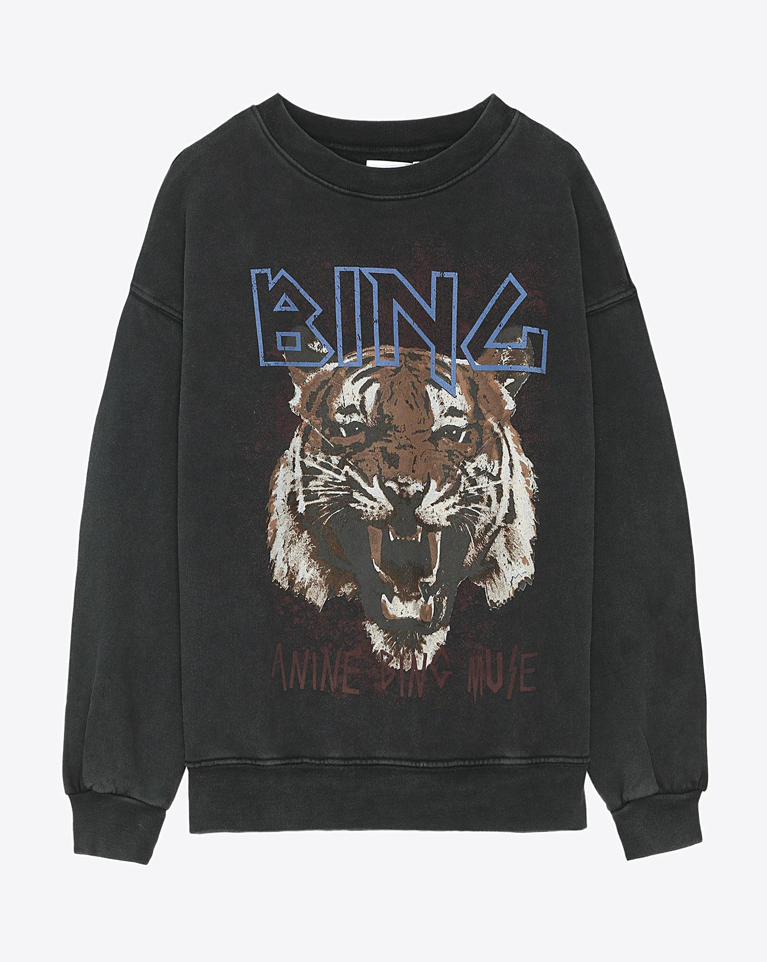 Anine Bing Permanent Tiger Sweatshirt - Black  