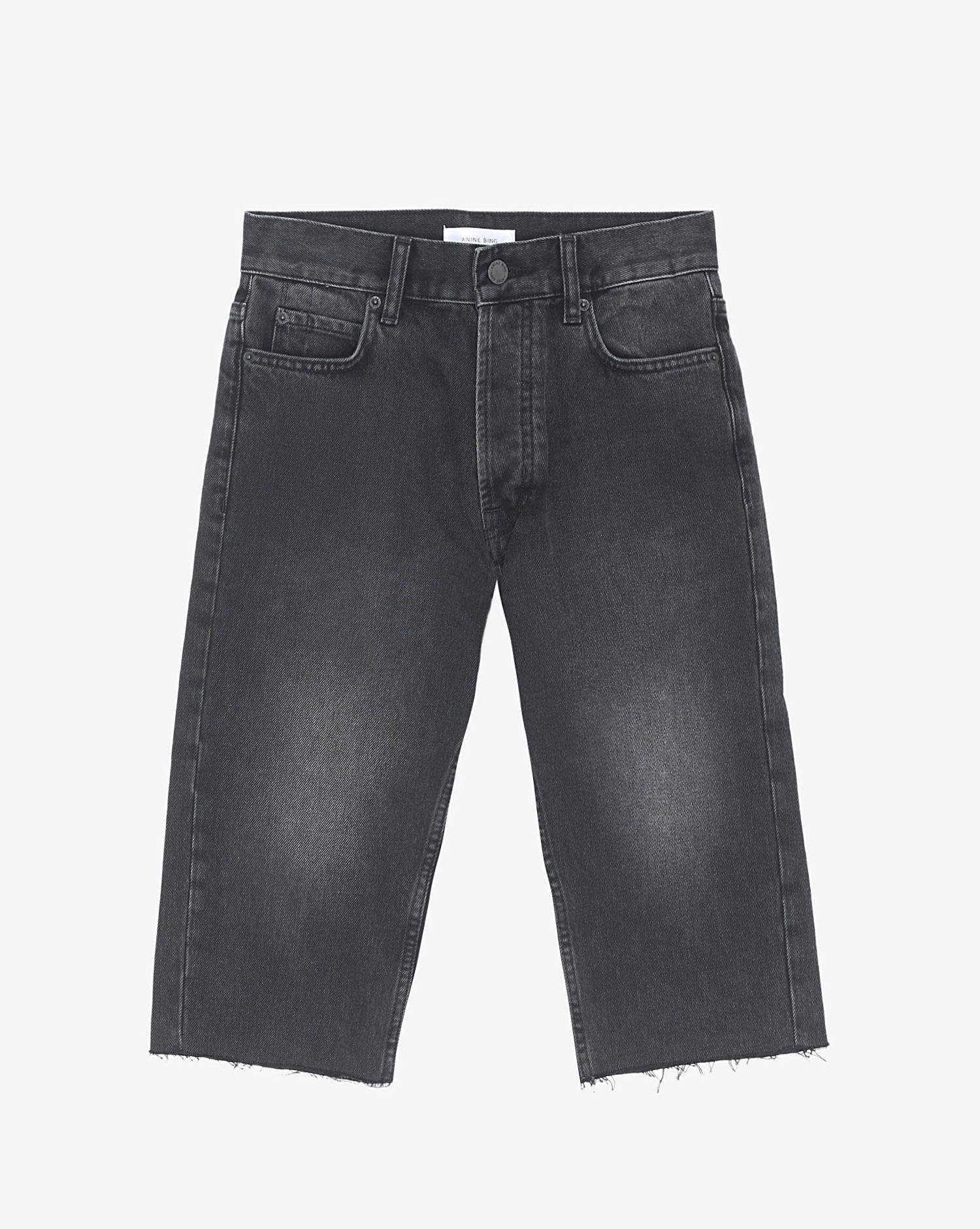 Anine Bing Phoebe Shorts In Charcoal - Black  