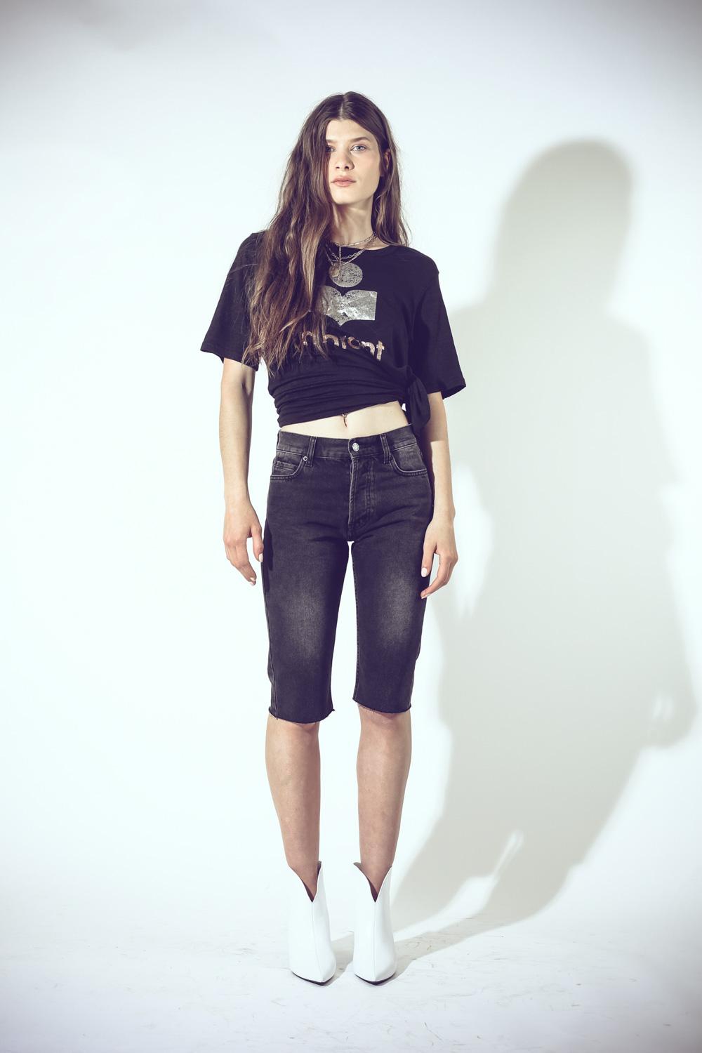 Anine Bing Phoebe Shorts In Charcoal - Black  