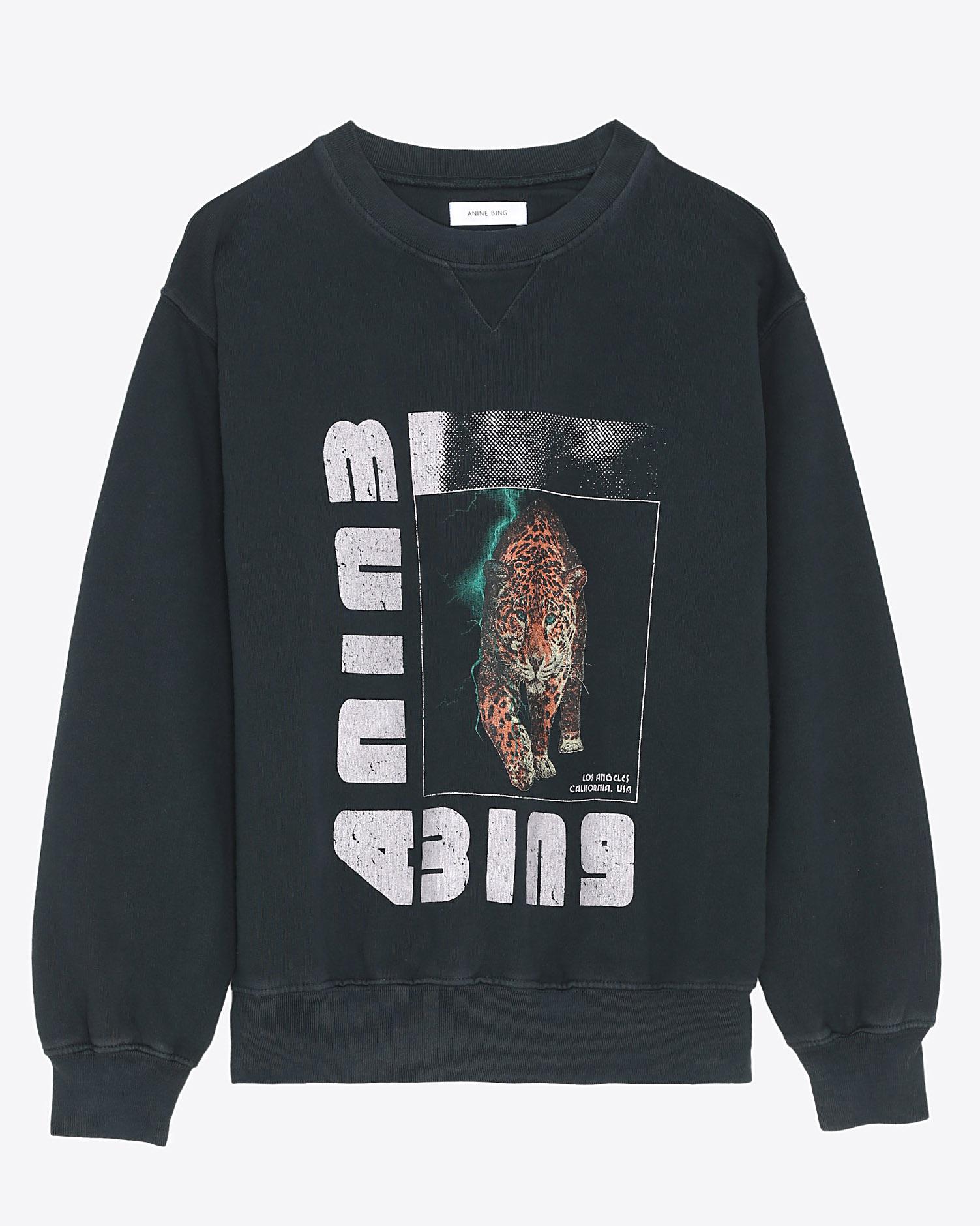 Anine Bing Wild Cat Sweatshirt - Black   