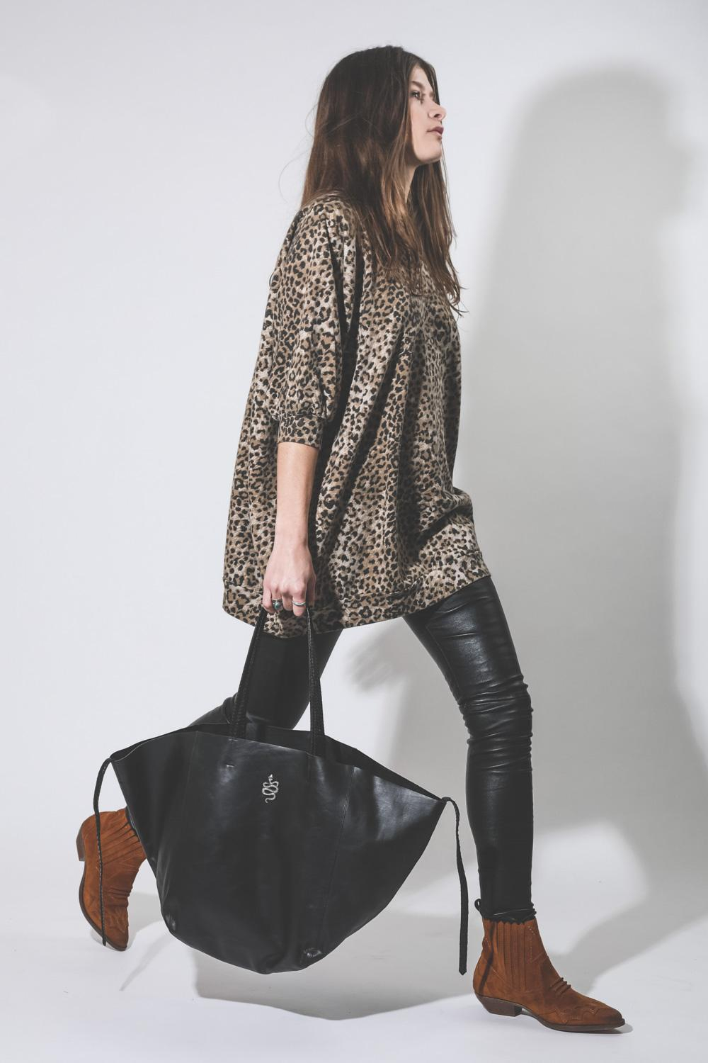 Claris Virot Cabas Felix Lambskin Noir  